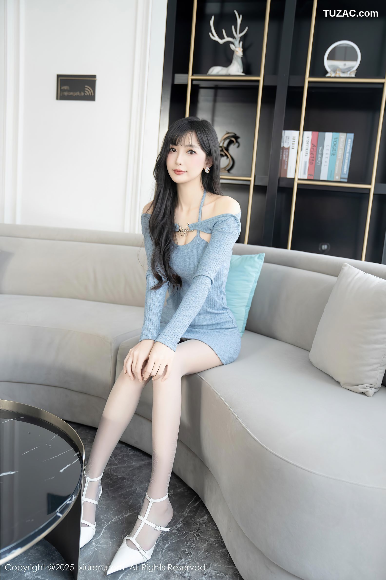 XiuRen秀人网-10124-樱桃小阑子-浅蓝色连衣短裙-2025.04.08