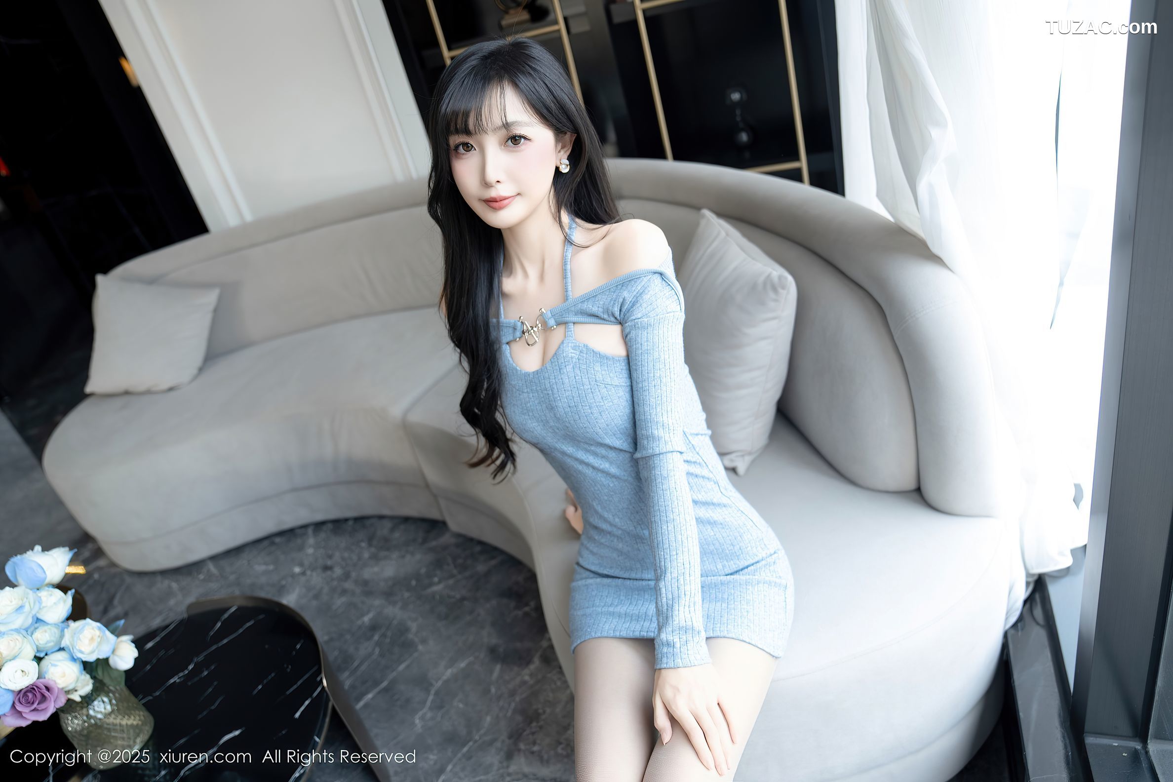 XiuRen秀人网-10124-樱桃小阑子-浅蓝色连衣短裙-2025.04.08