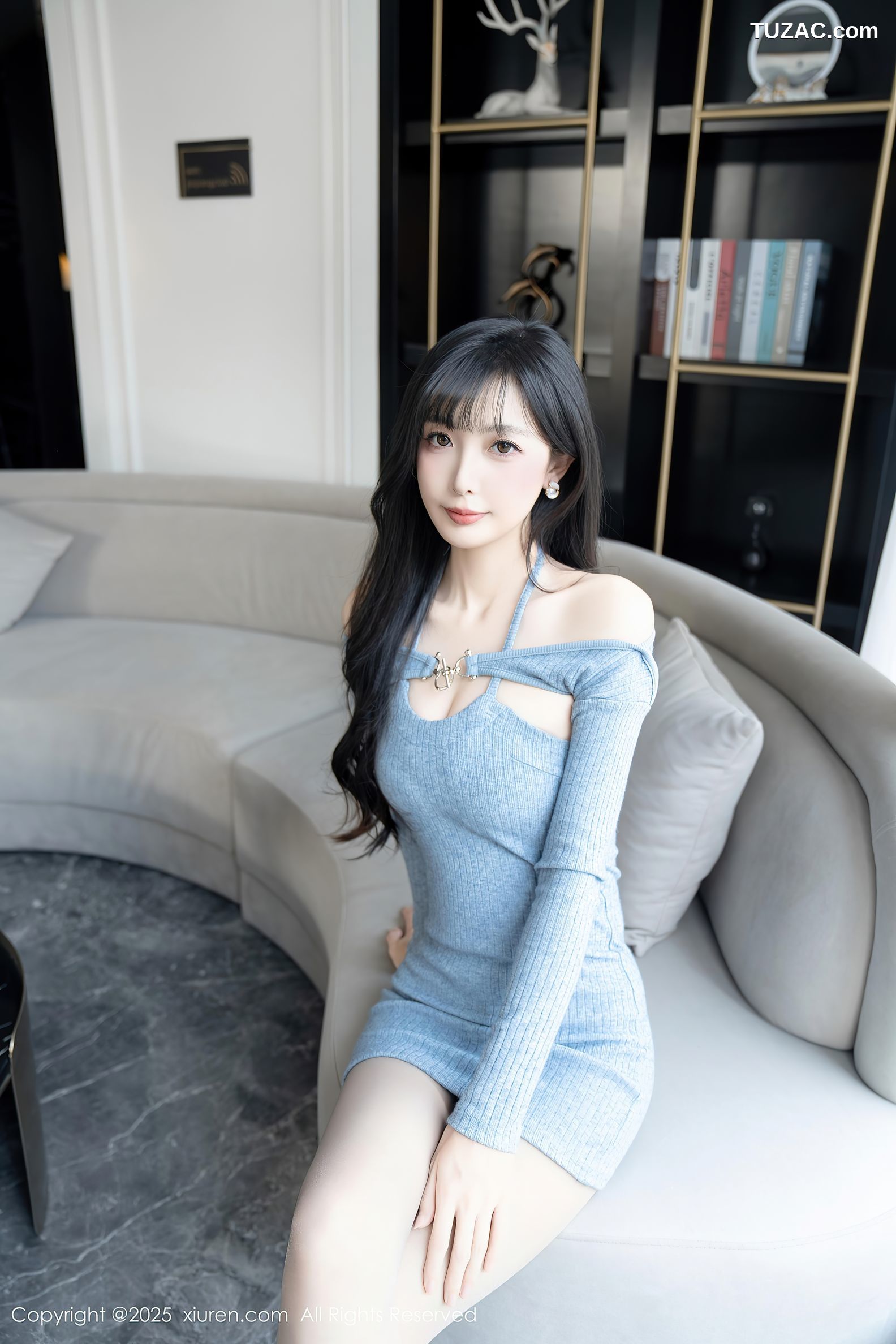 XiuRen秀人网-10124-樱桃小阑子-浅蓝色连衣短裙-2025.04.08