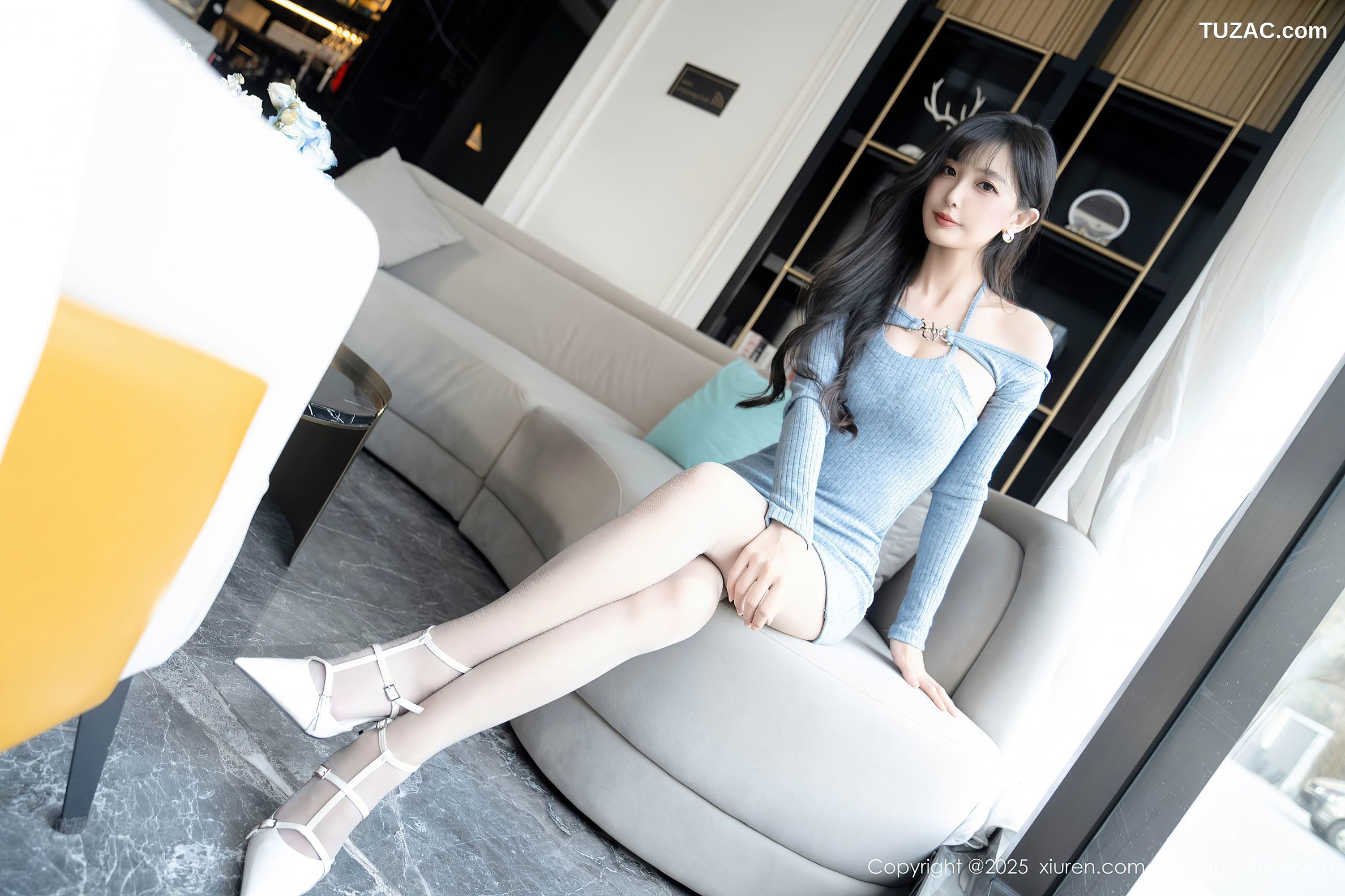 XiuRen秀人网-10124-樱桃小阑子-浅蓝色连衣短裙-2025.04.08