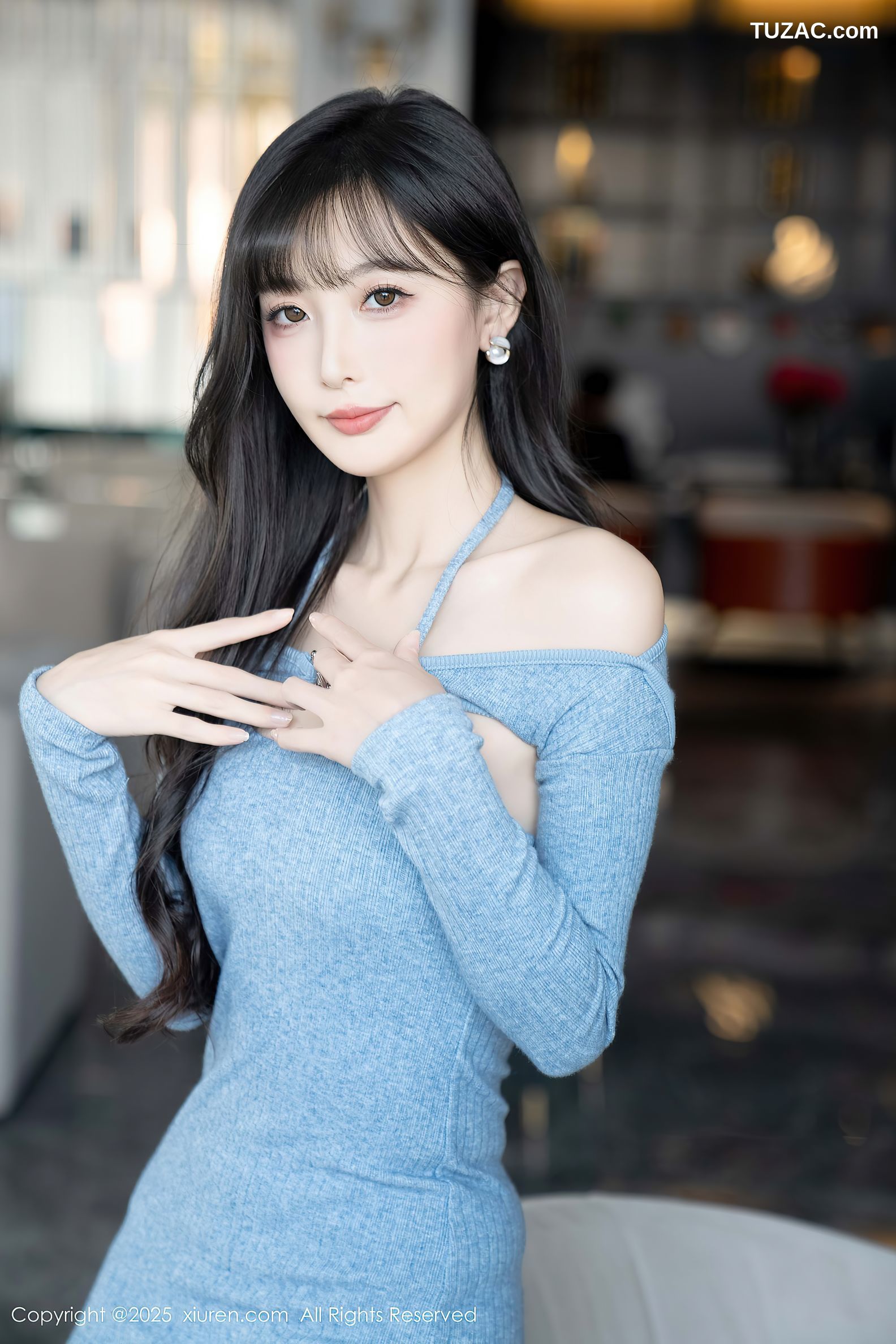 XiuRen秀人网-10124-樱桃小阑子-浅蓝色连衣短裙-2025.04.08