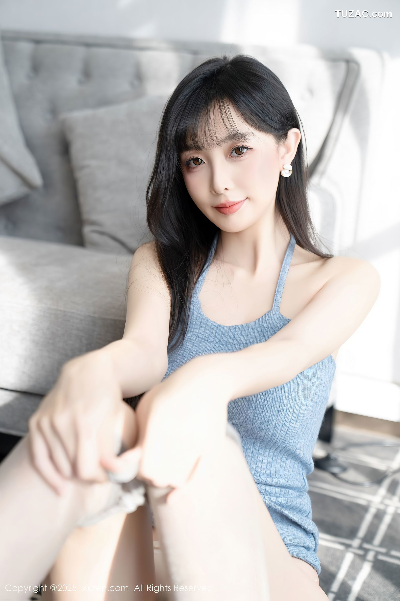 XiuRen秀人网-10124-樱桃小阑子-浅蓝色连衣短裙-2025.04.08