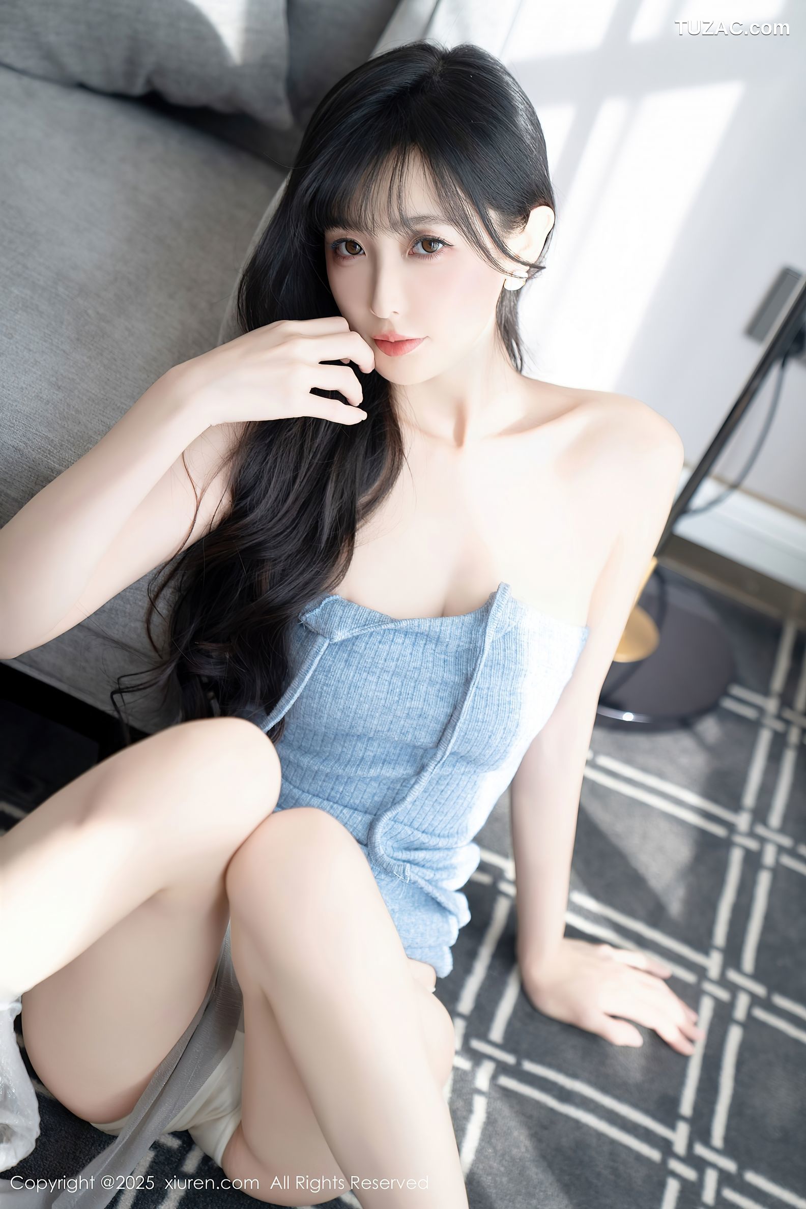 XiuRen秀人网-10124-樱桃小阑子-浅蓝色连衣短裙-2025.04.08