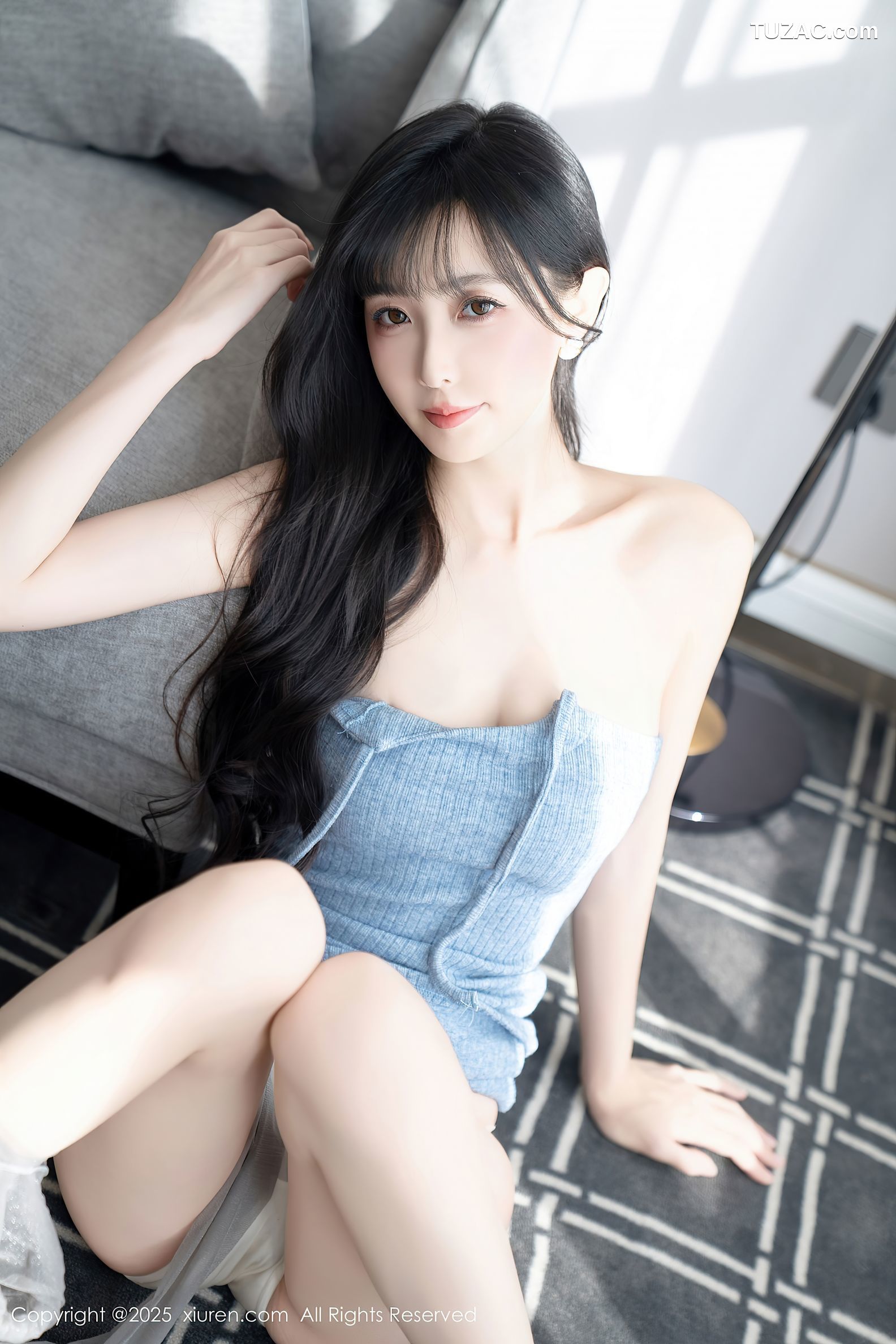 XiuRen秀人网-10124-樱桃小阑子-浅蓝色连衣短裙-2025.04.08