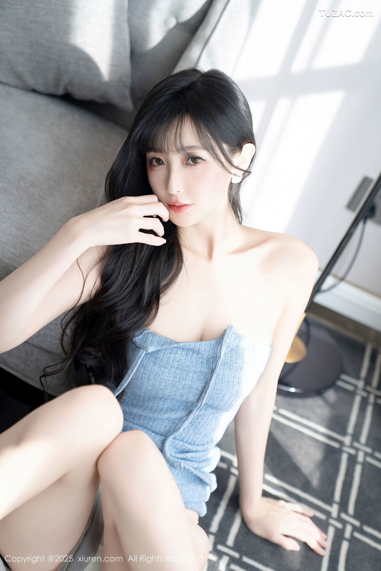 XiuRen秀人网-10124-樱桃小阑子-浅蓝色连衣短裙-2025.04.08