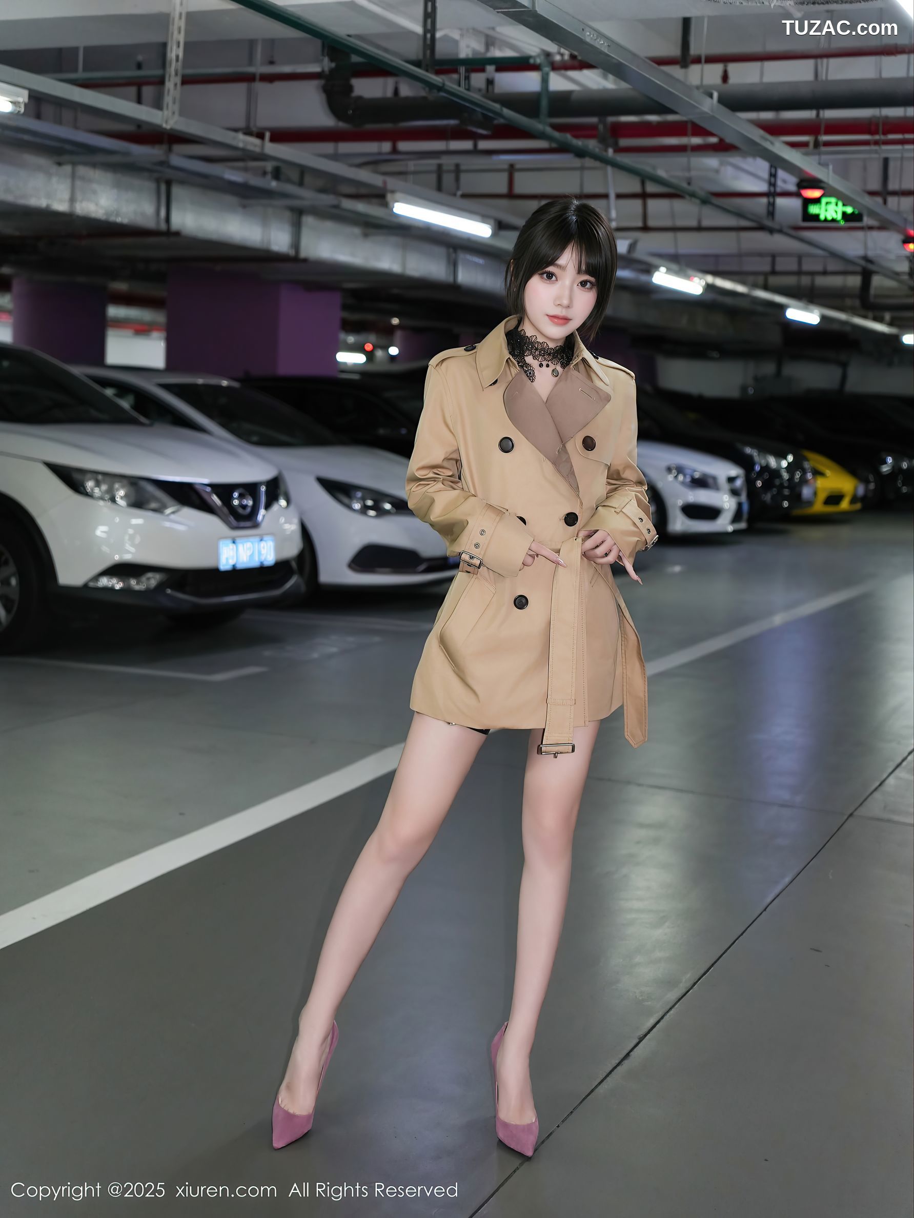 XiuRen秀人网-10134-汁汁-地下停车场米色大衣情趣黑皮短裙黑蕾丝爆乳绑缚-2025.04.10