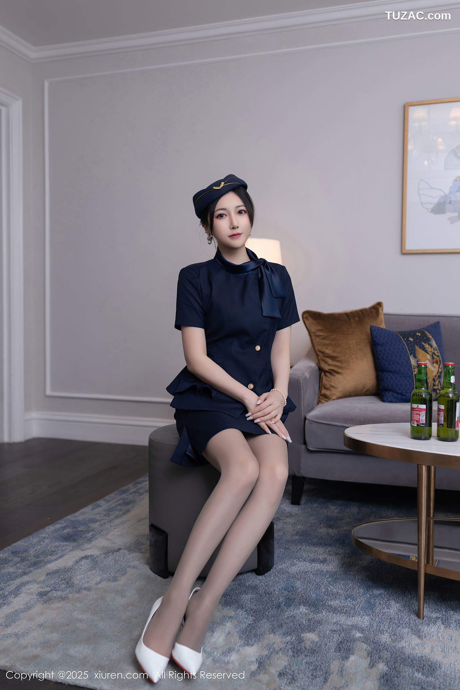 XiuRen秀人网-10142-鱼子酱Fish-深蓝制服空姐女神服务-2025.04.11