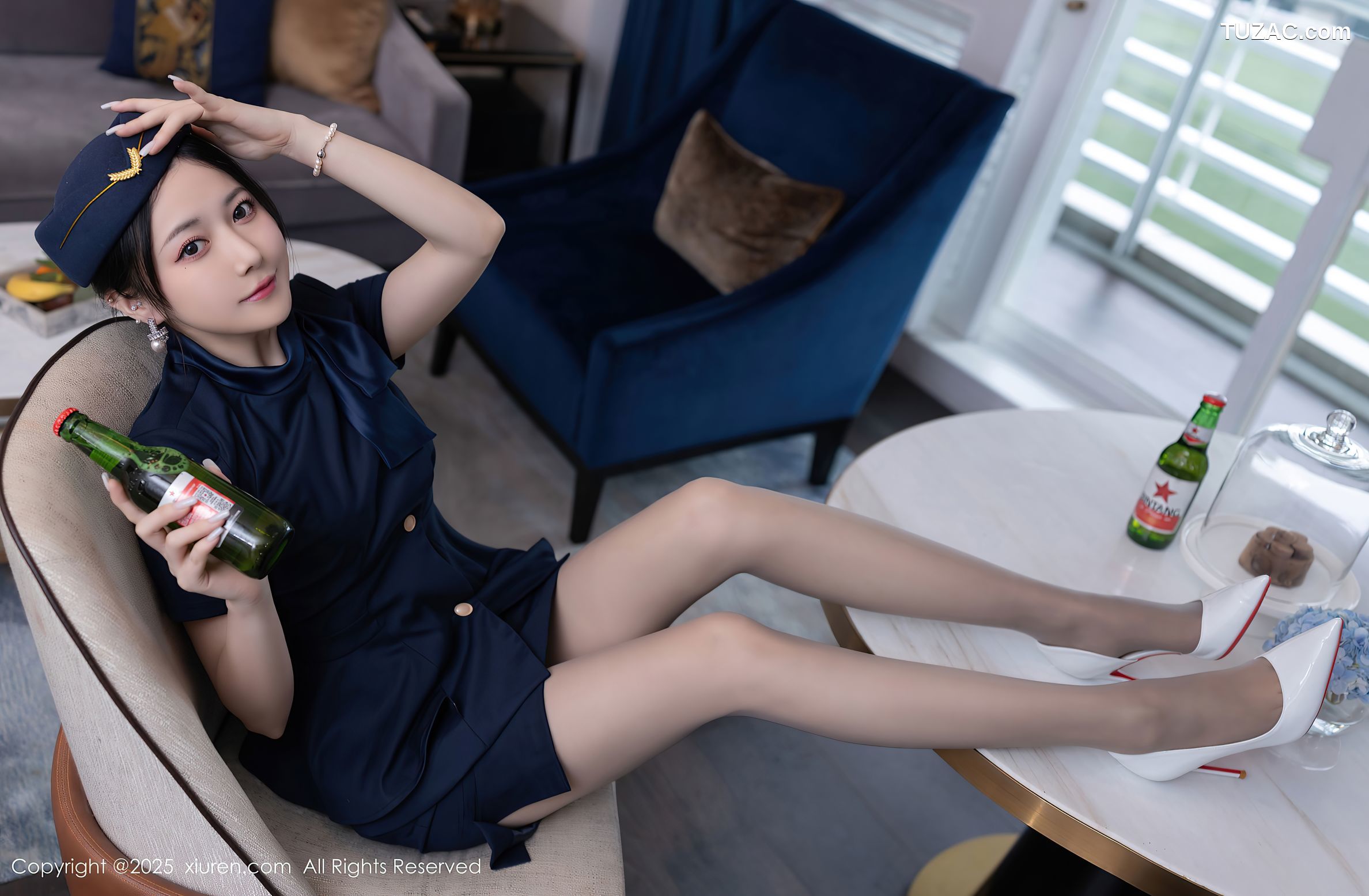 XiuRen秀人网-10142-鱼子酱Fish-深蓝制服空姐女神服务-2025.04.11