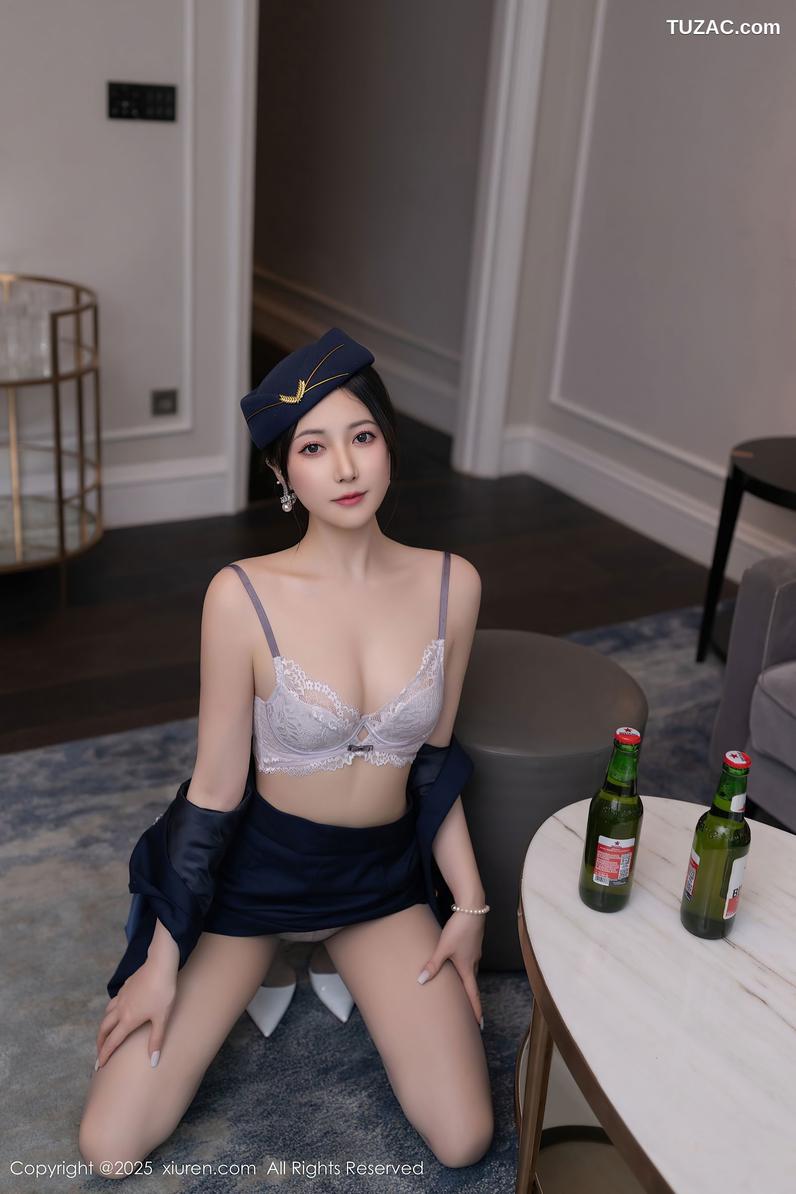 XiuRen秀人网-10142-鱼子酱Fish-深蓝制服空姐女神服务-2025.04.11