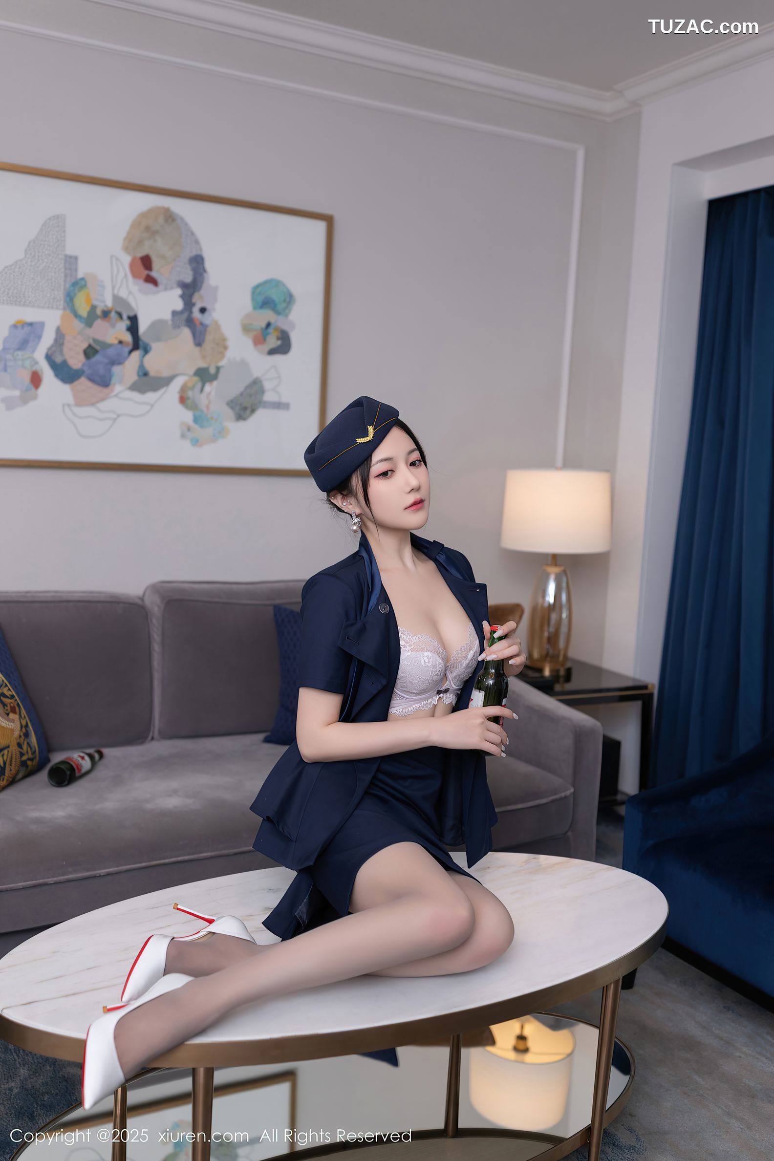 XiuRen秀人网-10142-鱼子酱Fish-深蓝制服空姐女神服务-2025.04.11