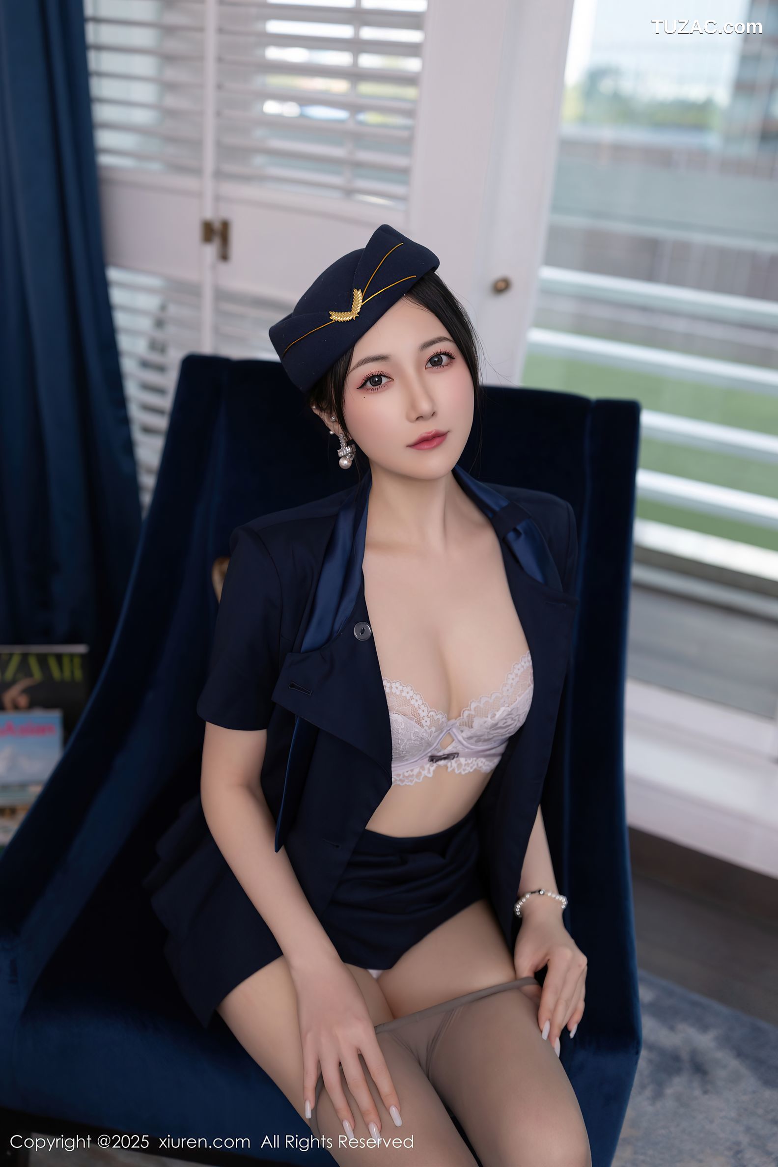 XiuRen秀人网-10142-鱼子酱Fish-深蓝制服空姐女神服务-2025.04.11