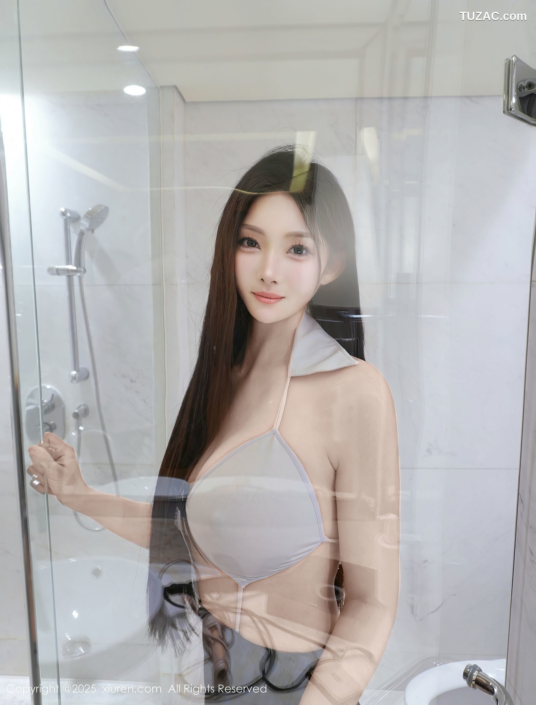 XiuRen秀人网-10147-雪见-粉色连衣短裙黑白情趣内衣-2025.04.14