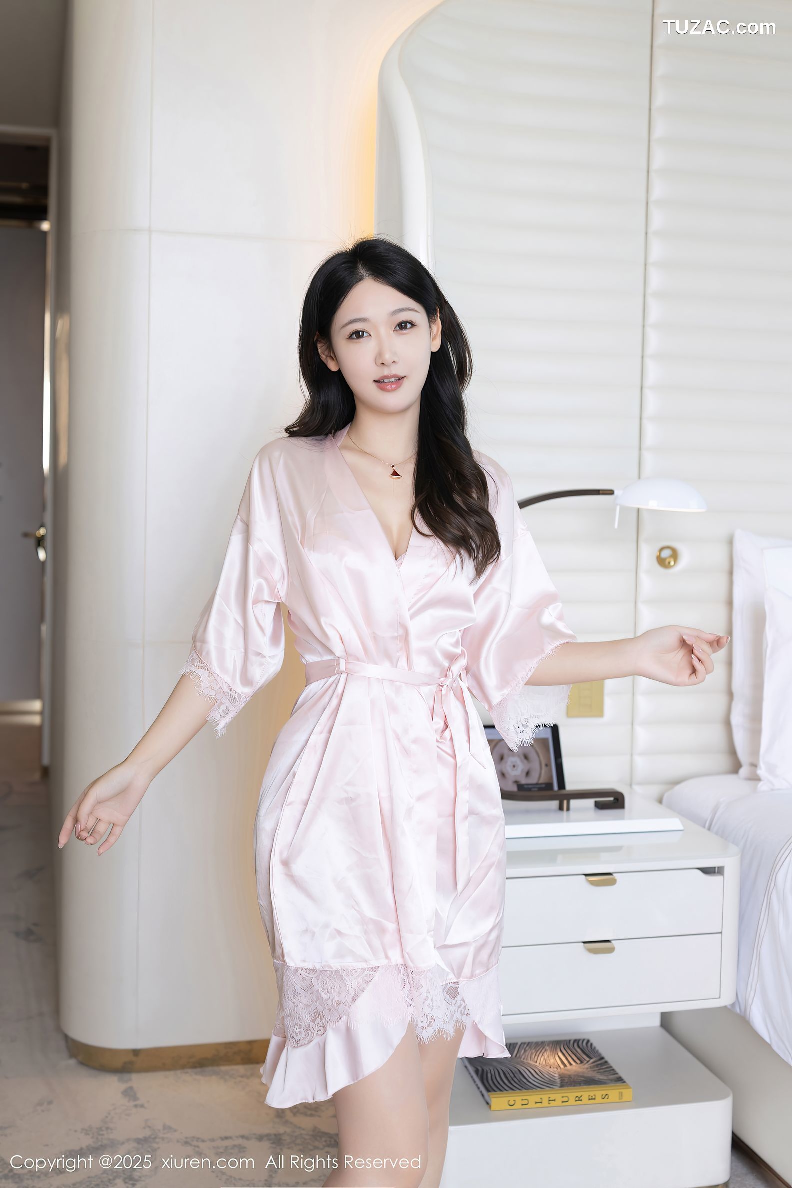 XiuRen秀人网-10150-唐安琪-粉色睡袍粉色蕾丝睡衣-2025.04.14