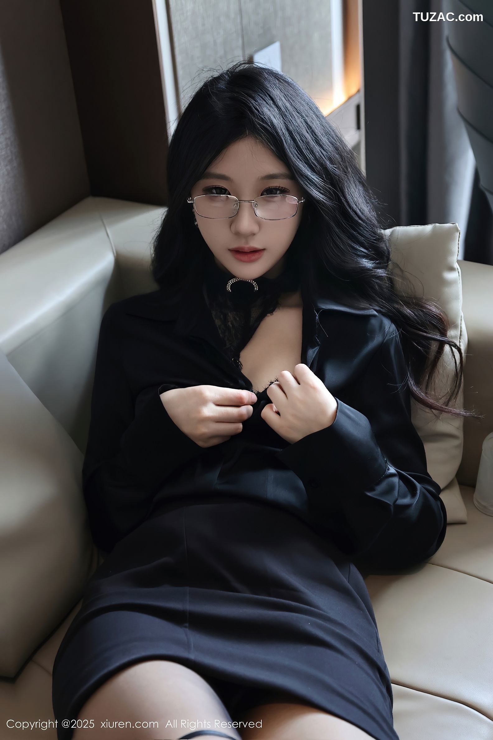 XiuRen秀人网-10167-小芭乐-黑裙装OL面试场景黑色蕾丝内衣黑丝绑缚-2025.04.18