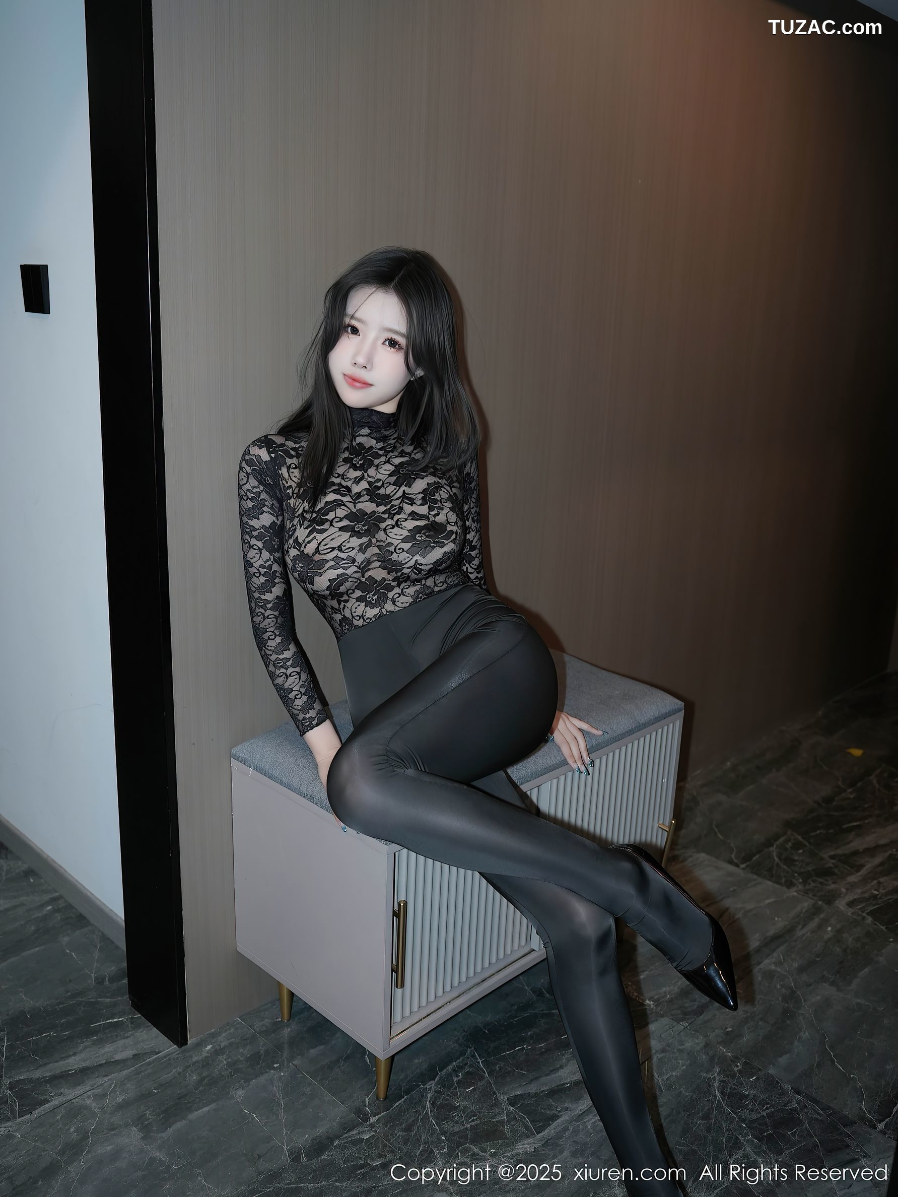 XiuRen秀人网-10171-袁圆-黑色蕾丝连体衫裤真空诱惑-2025.04.18