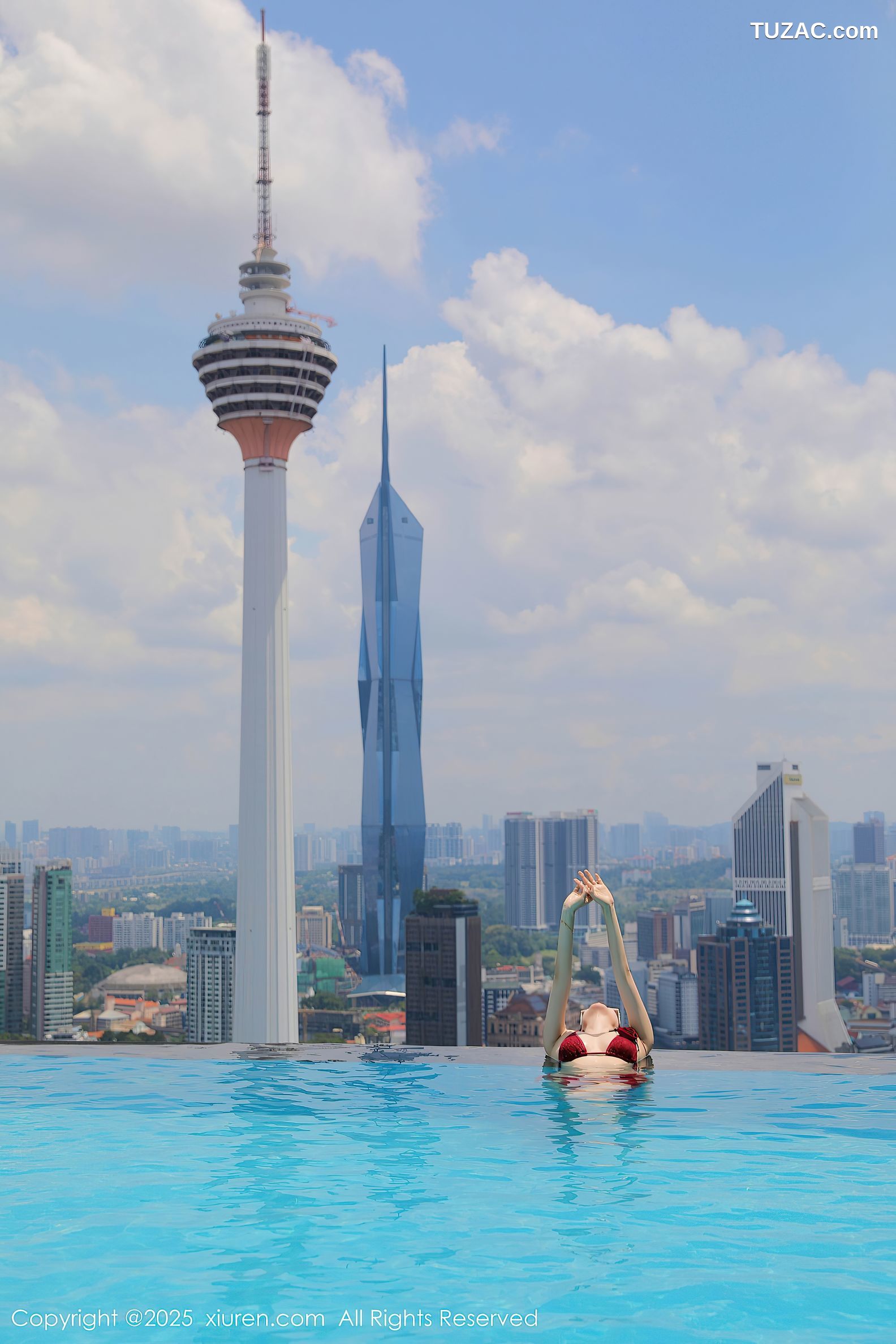 XiuRen秀人网-10172-Candy糖糖-吉隆坡无边泳池红色比基尼-2025.04.18