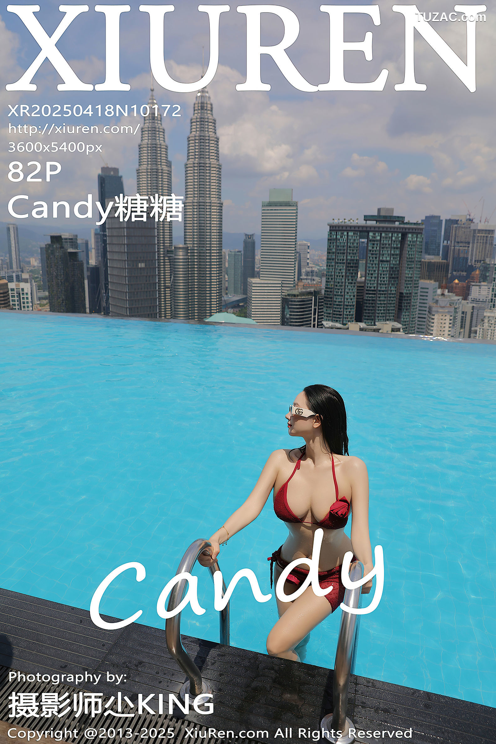 XiuRen秀人网-10172-Candy糖糖-吉隆坡无边泳池红色比基尼-2025.04.18