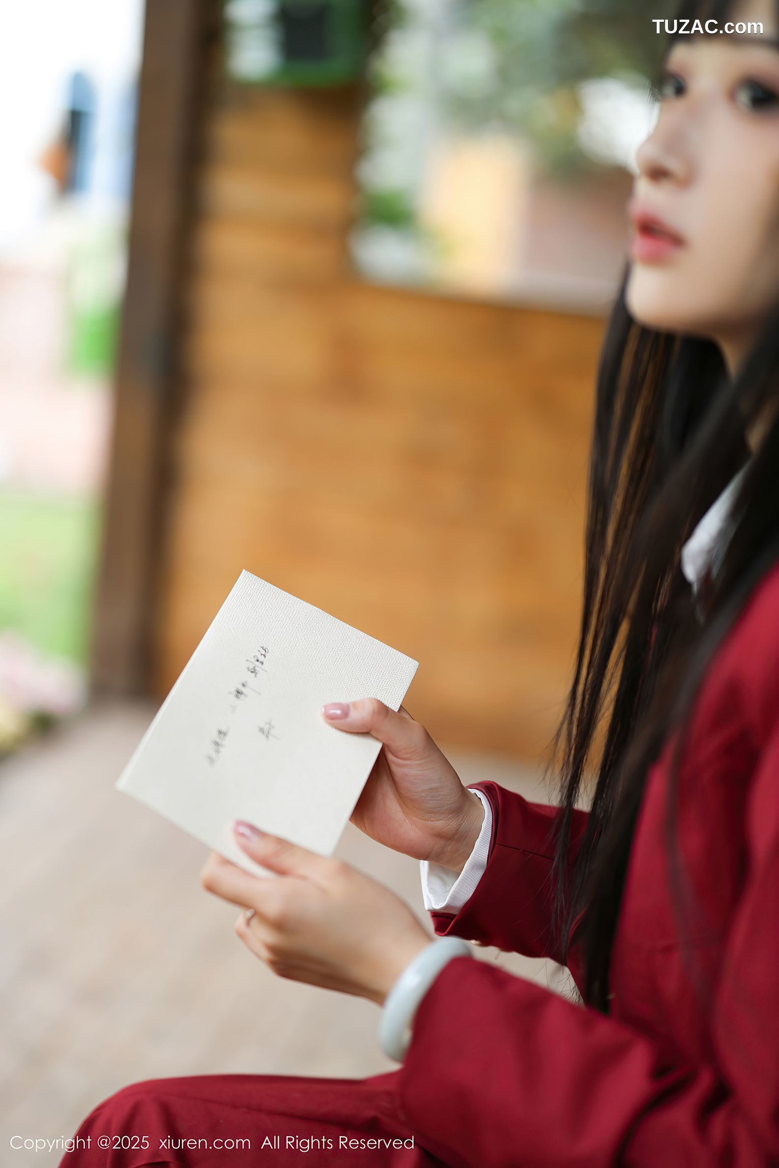 XiuRen秀人网-10215-茂木希子-新人红色长裙白色内衣肉丝-2025.04.29