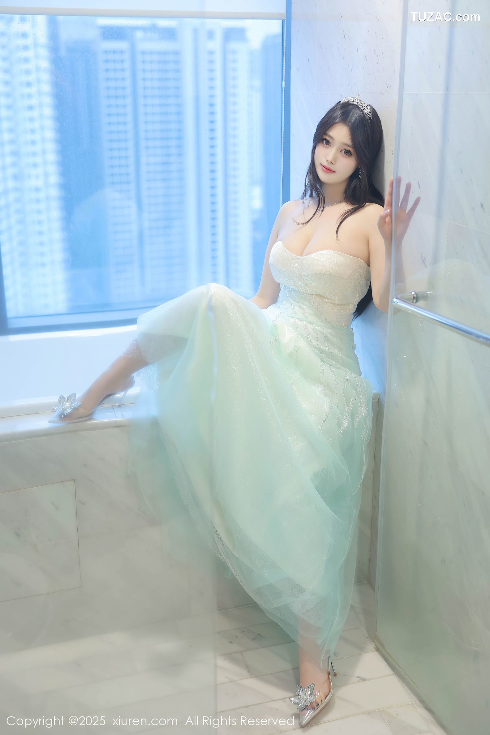 XiuRen秀人网-10222-蛋蛋宝-抹胸长纱裙肉色内衣-2025.04.29