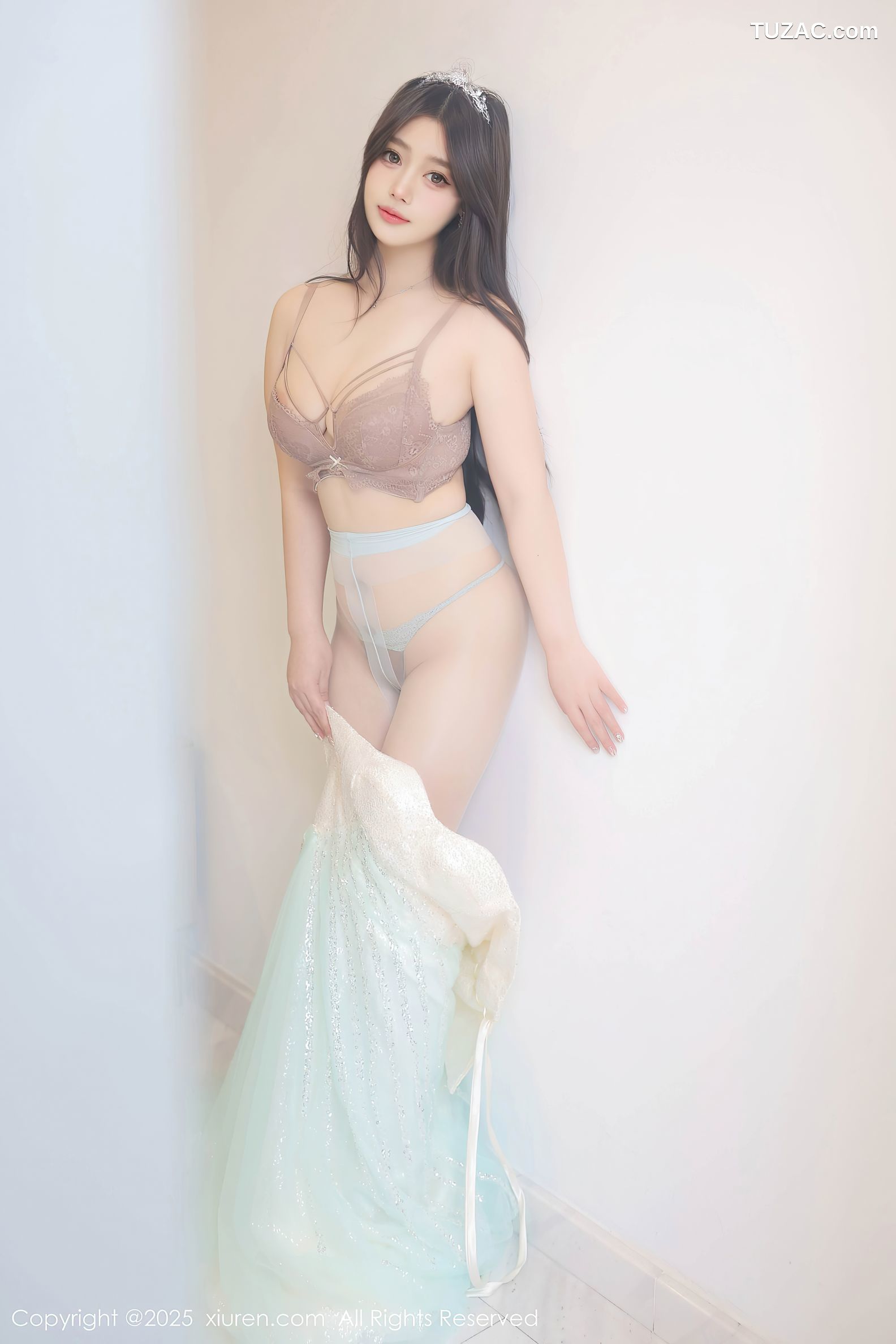 XiuRen秀人网-10222-蛋蛋宝-抹胸长纱裙肉色内衣-2025.04.29