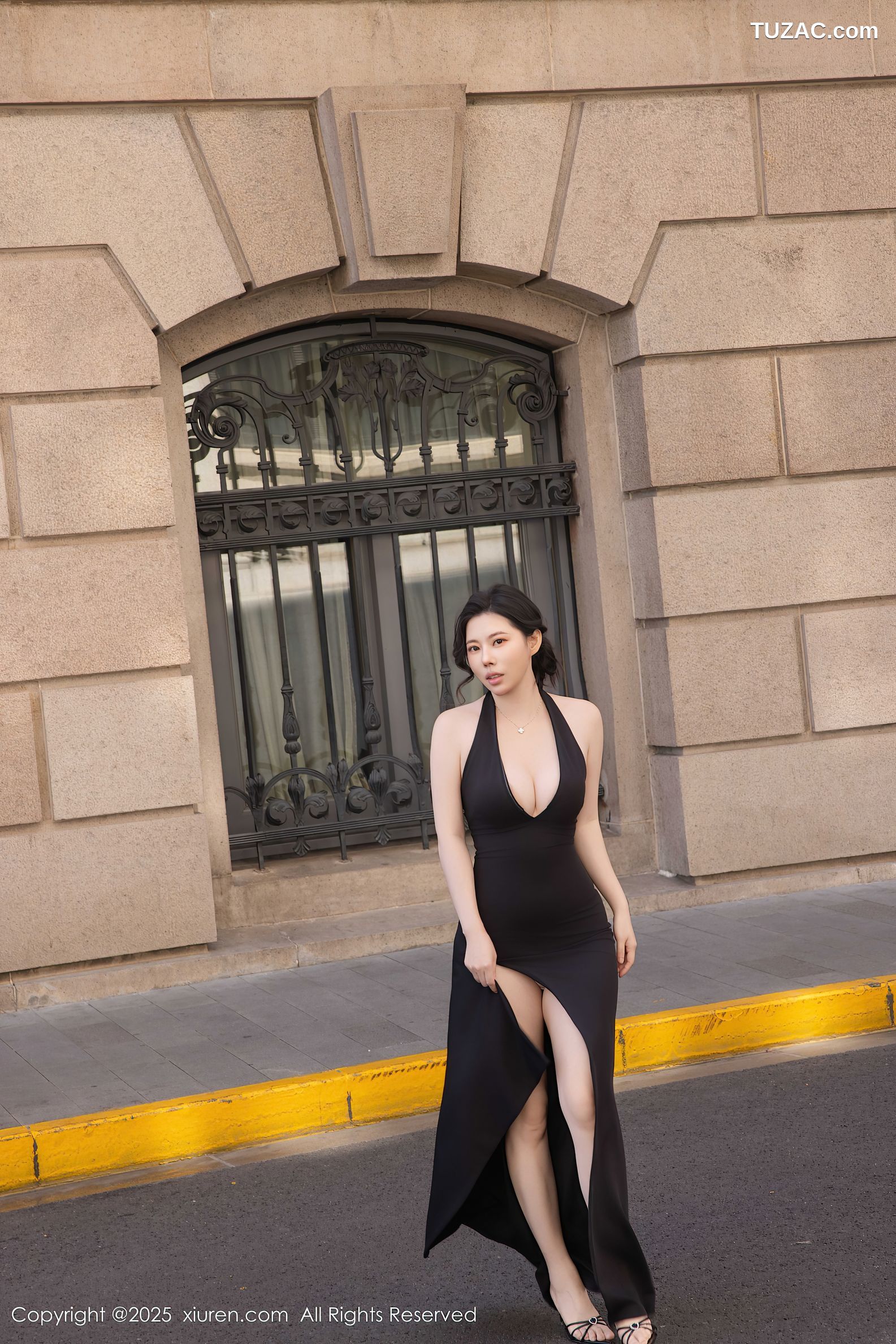 XiuRen秀人网-10236-白茹雪Abby-黑色礼服长裙-蓝T灰短裙黑丝-2025.05.06