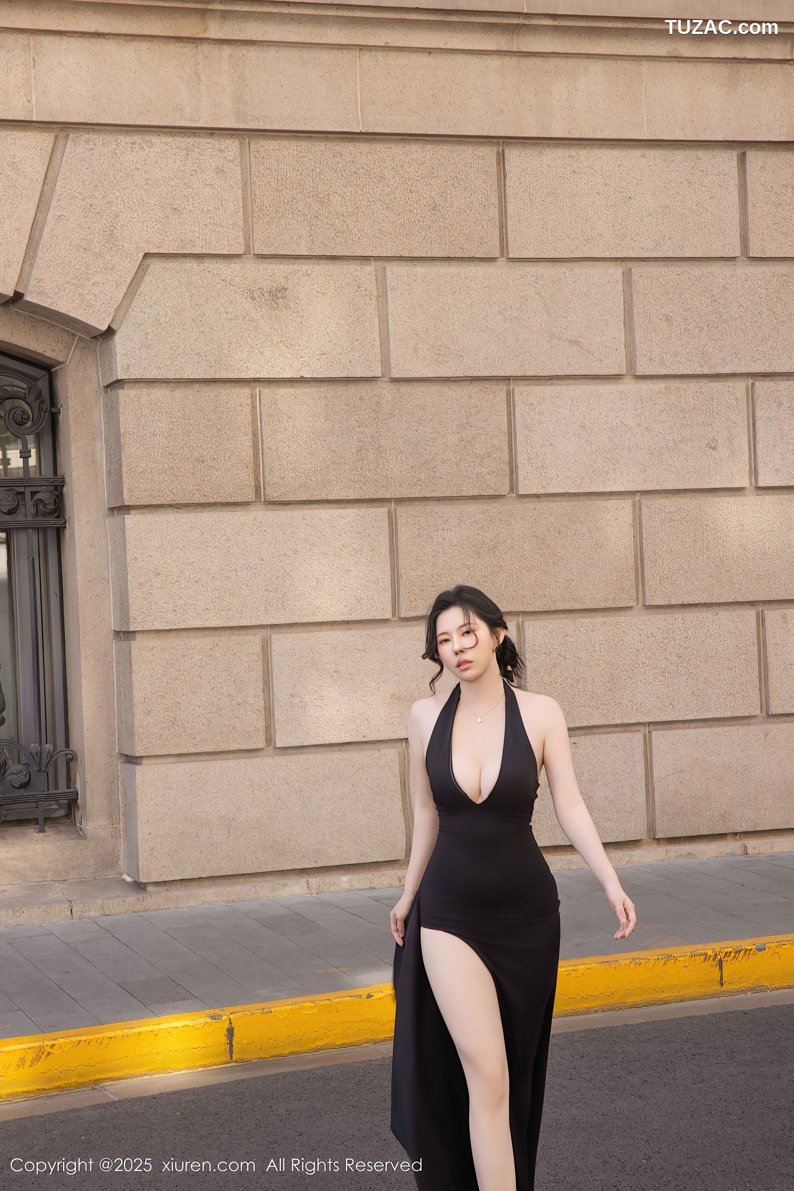 XiuRen秀人网-10236-白茹雪Abby-黑色礼服长裙-蓝T灰短裙黑丝-2025.05.06