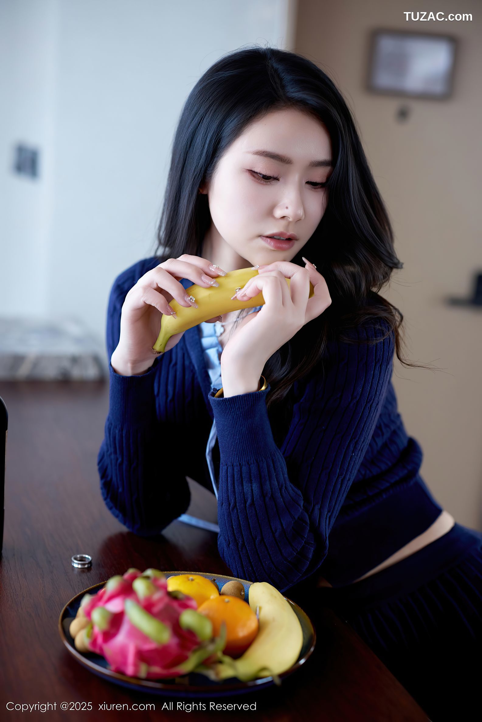 XiuRen秀人网-10242-方子萱-深蓝针织衫短裙薄荷绿比基尼-2025.05.07