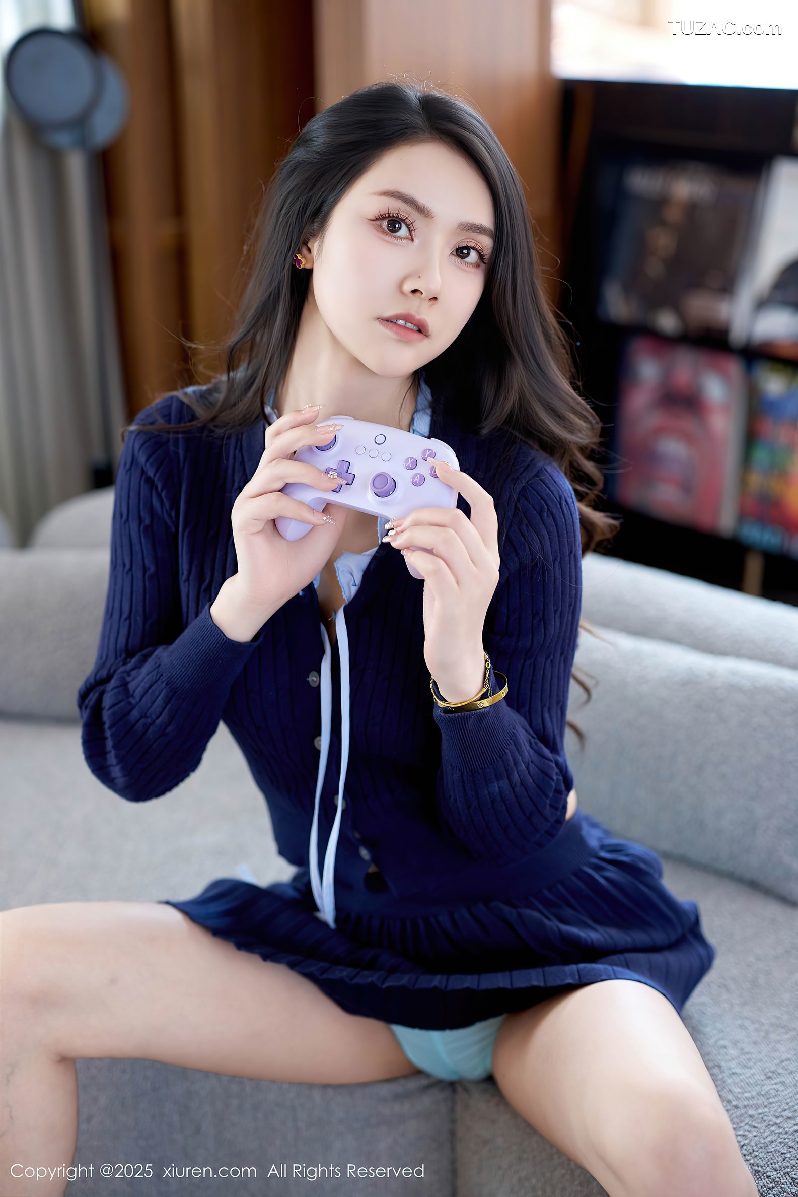 XiuRen秀人网-10242-方子萱-深蓝针织衫短裙薄荷绿比基尼-2025.05.07