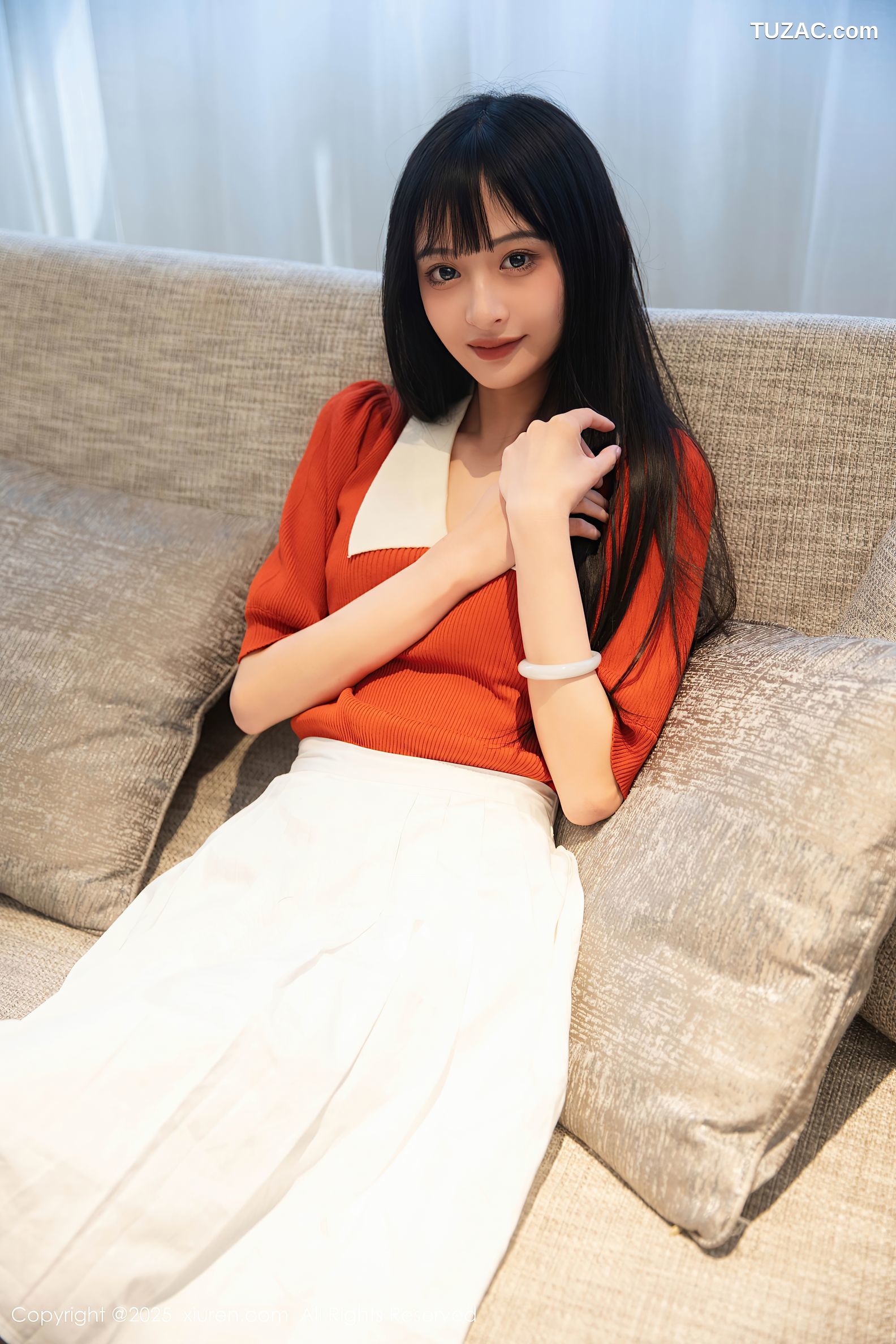 XiuRen秀人网-10247-茂木希子-桔色T恤白裙玉体诱人-2025.05.08