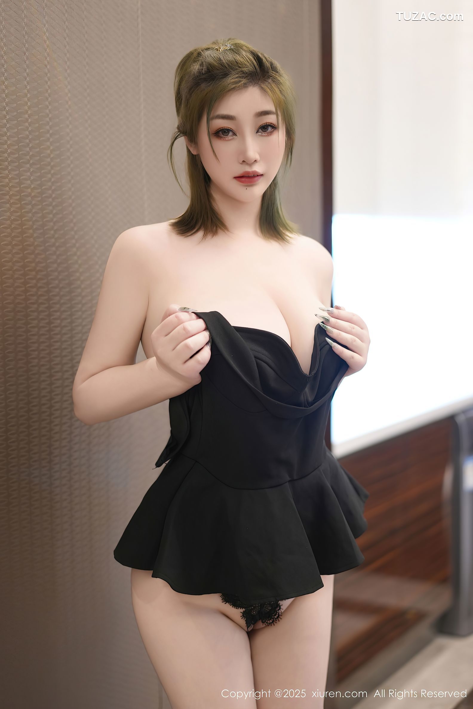 XiuRen秀人网-10286-妲己_Toxic-黑色连衣短裙黑色丁字裤-2025.05.16