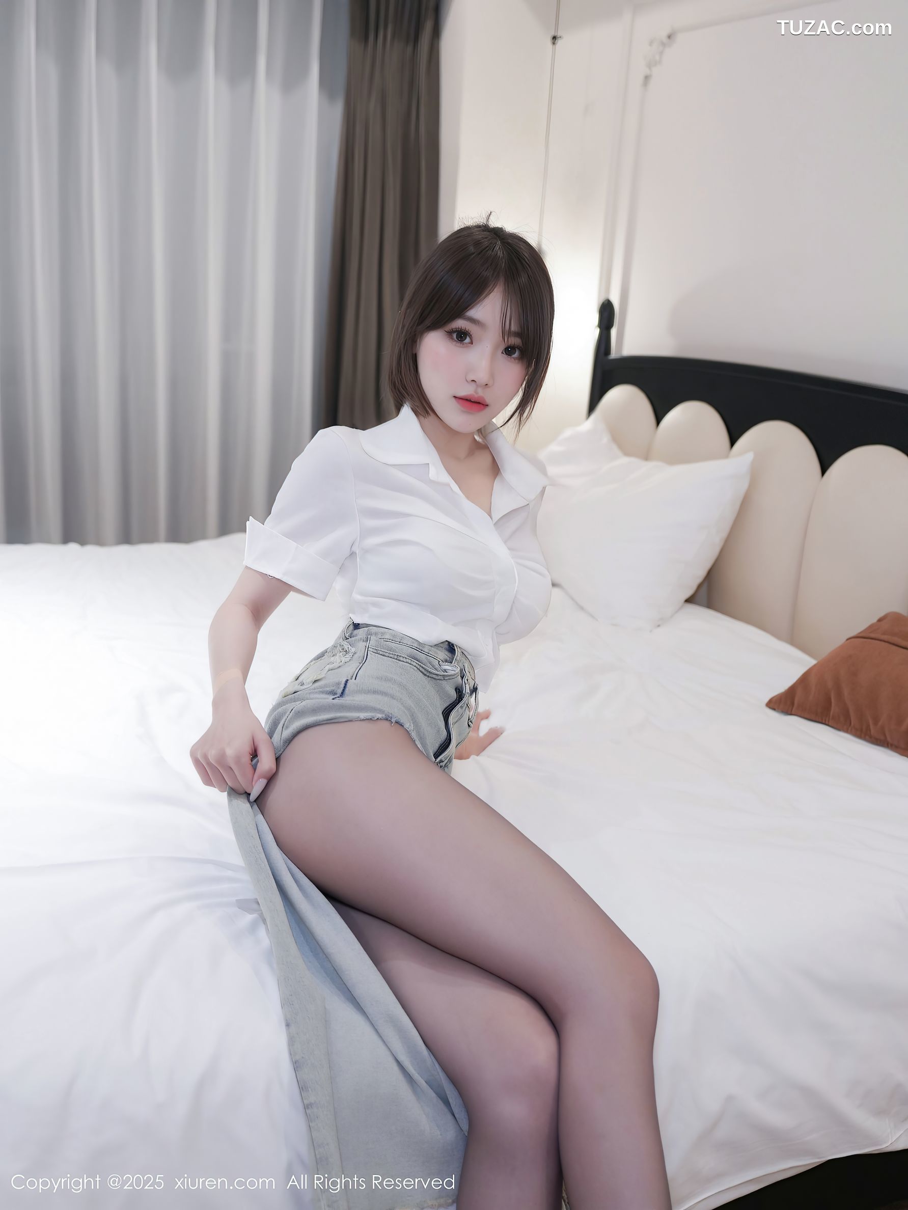 XiuRen秀人网-10294-汁汁-白衬衫牛仔裙黑丝-2025.05.19