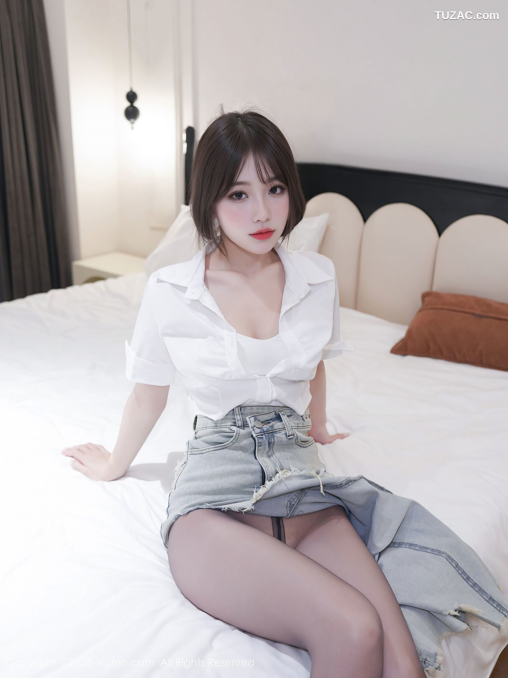 XiuRen秀人网-10294-汁汁-白衬衫牛仔裙黑丝-2025.05.19