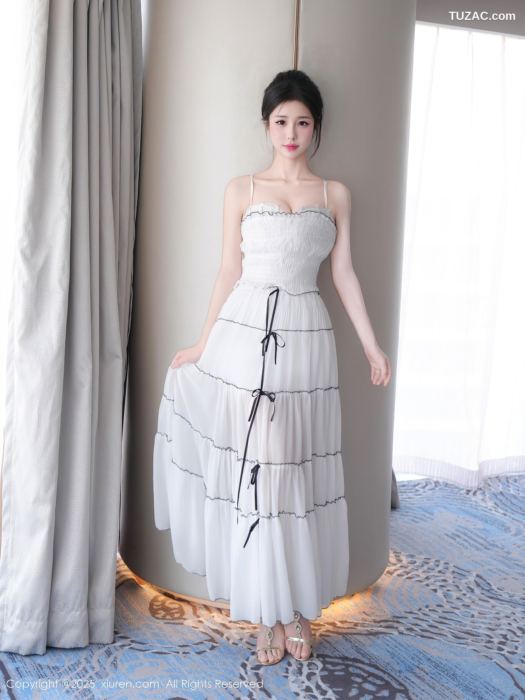 XiuRen秀人网-10310-奶芙酱EVA-白色连衣裙香肩美女-2025.05.22