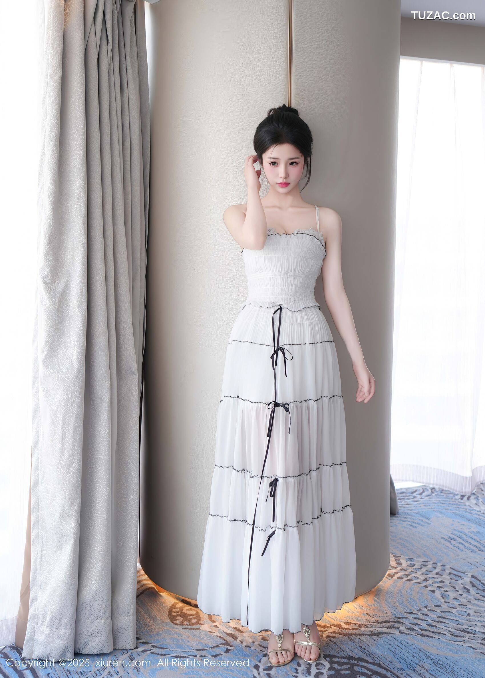 XiuRen秀人网-10310-奶芙酱EVA-白色连衣裙香肩美女-2025.05.22