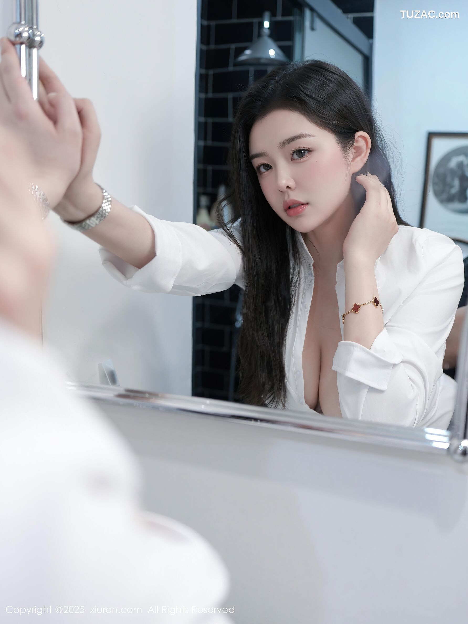 XiuRen秀人网-10317-林若凡F-OL白衬衫爆乳黑短裙黑丝-2025.05.23