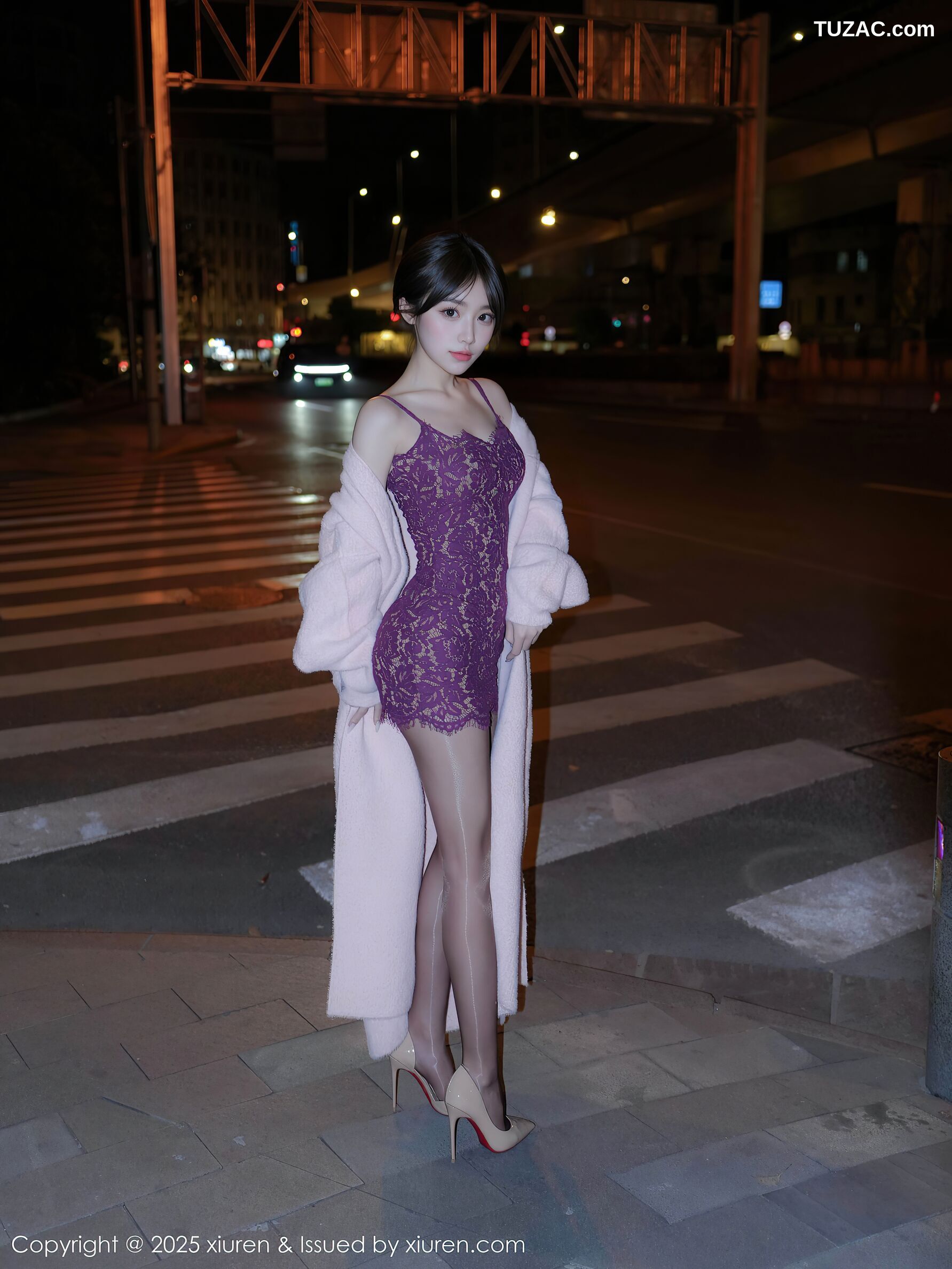 XiuRen秀人网-10332-汁汁-紫色吊带短裙黑丝爆乳-2025.05.27