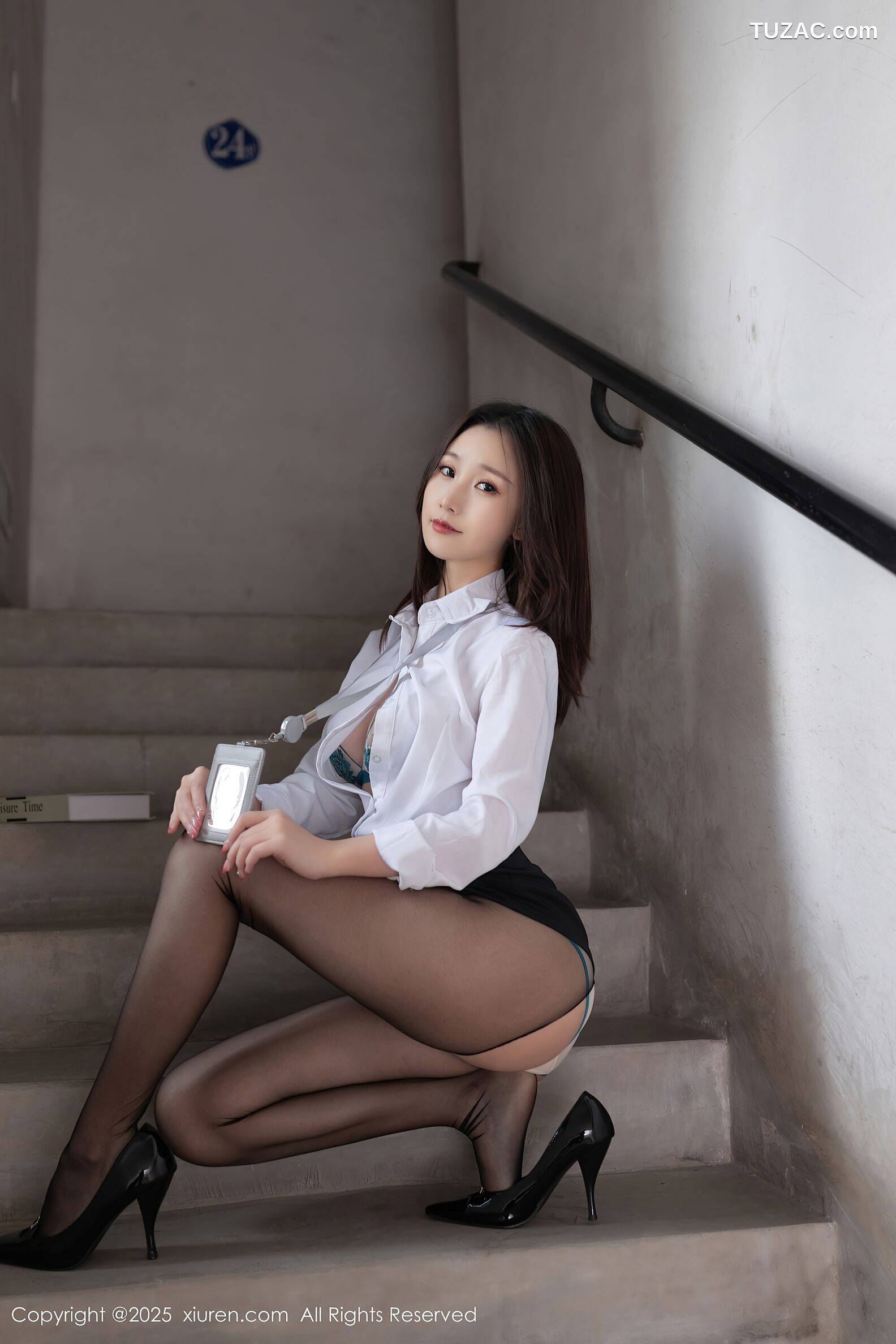 XiuRen秀人网-10337-杏子Yada-OL白衬衫黑短裙黑丝-2025.05.28