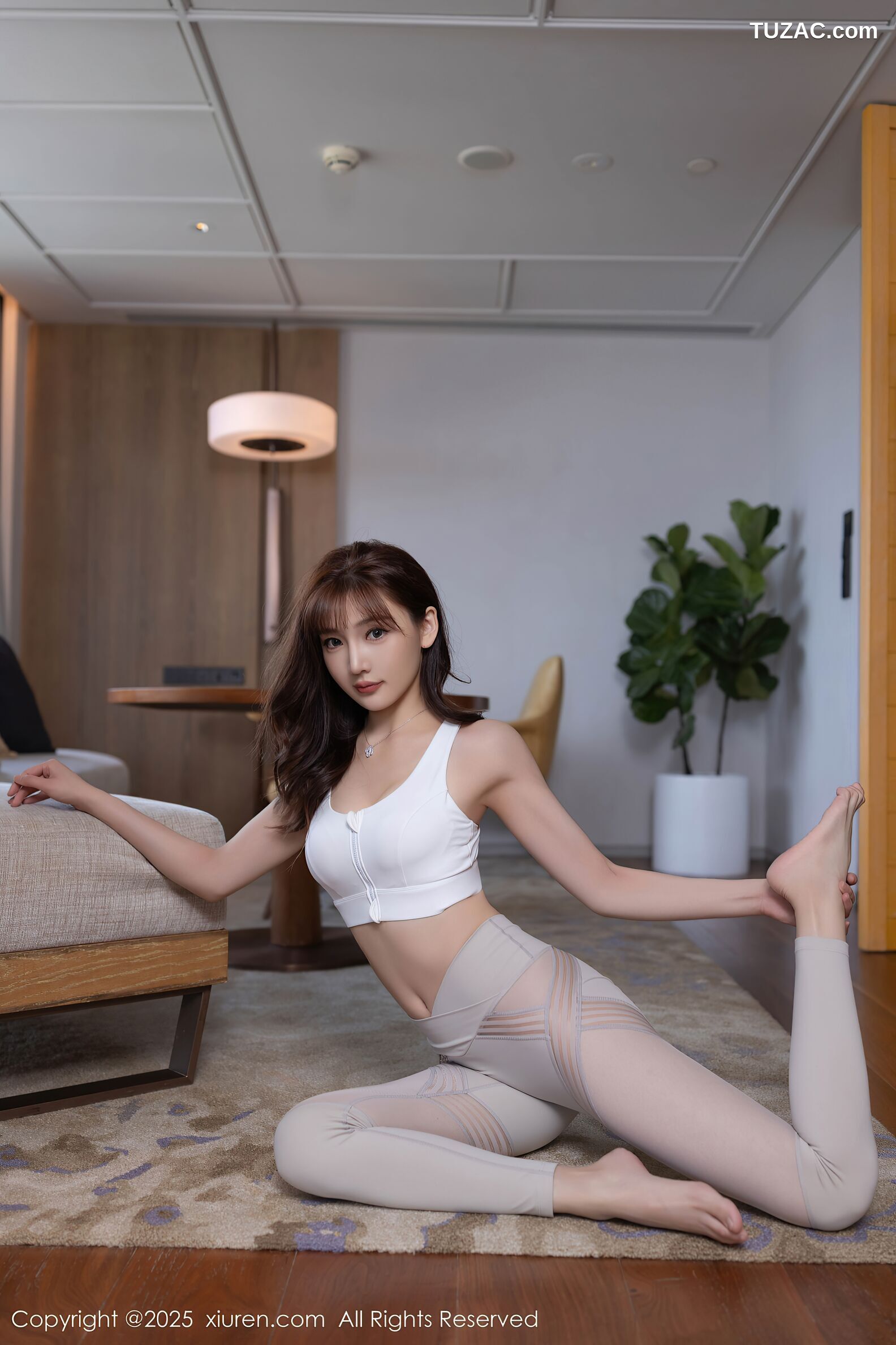 XiuRen秀人网-10343-陆萱萱-白运动背心轻透白纱睡衣-2025.05.29