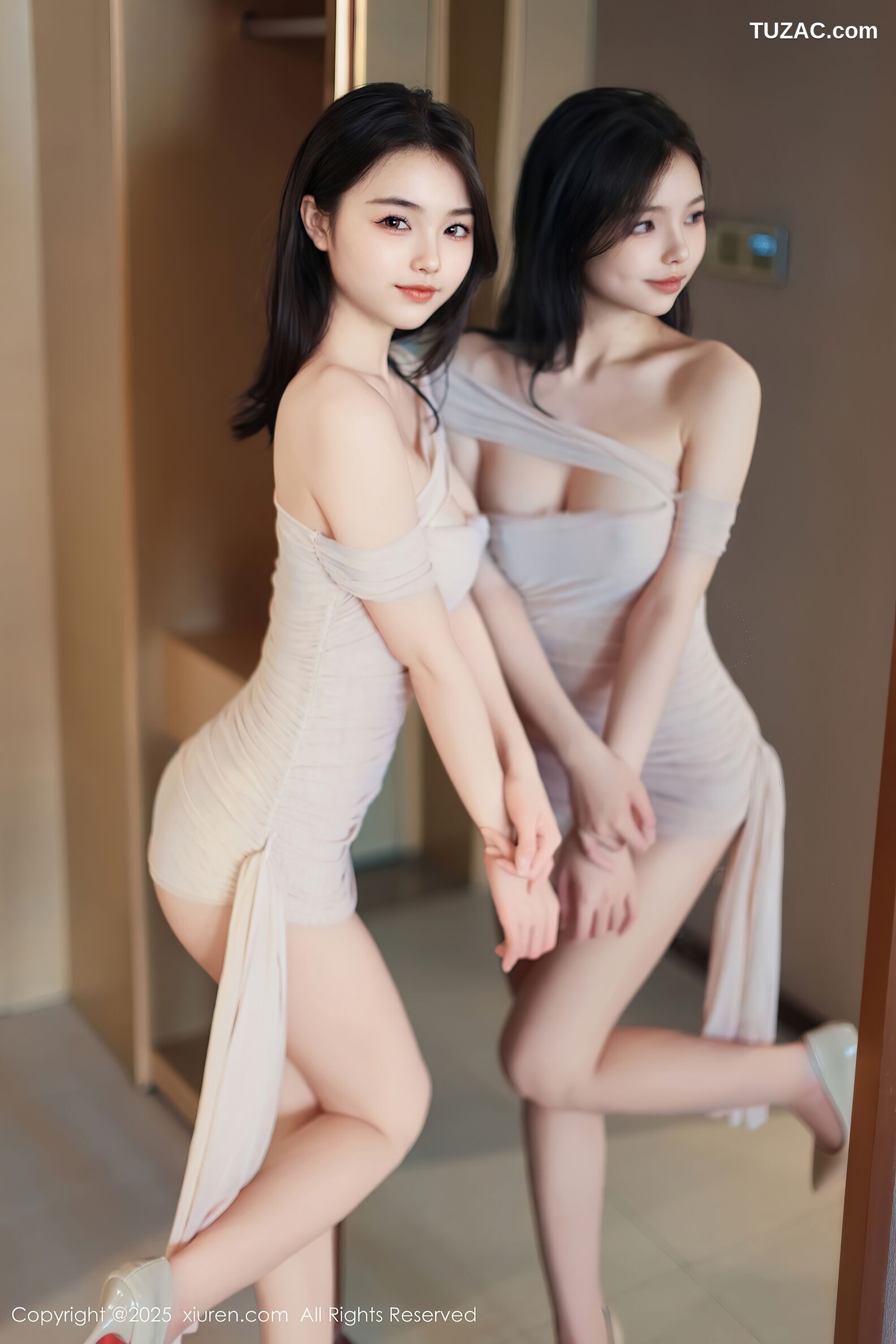 XiuRen秀人网-10344-苏软软-淡粉连衣包臀裙肉丝-2025.05.30