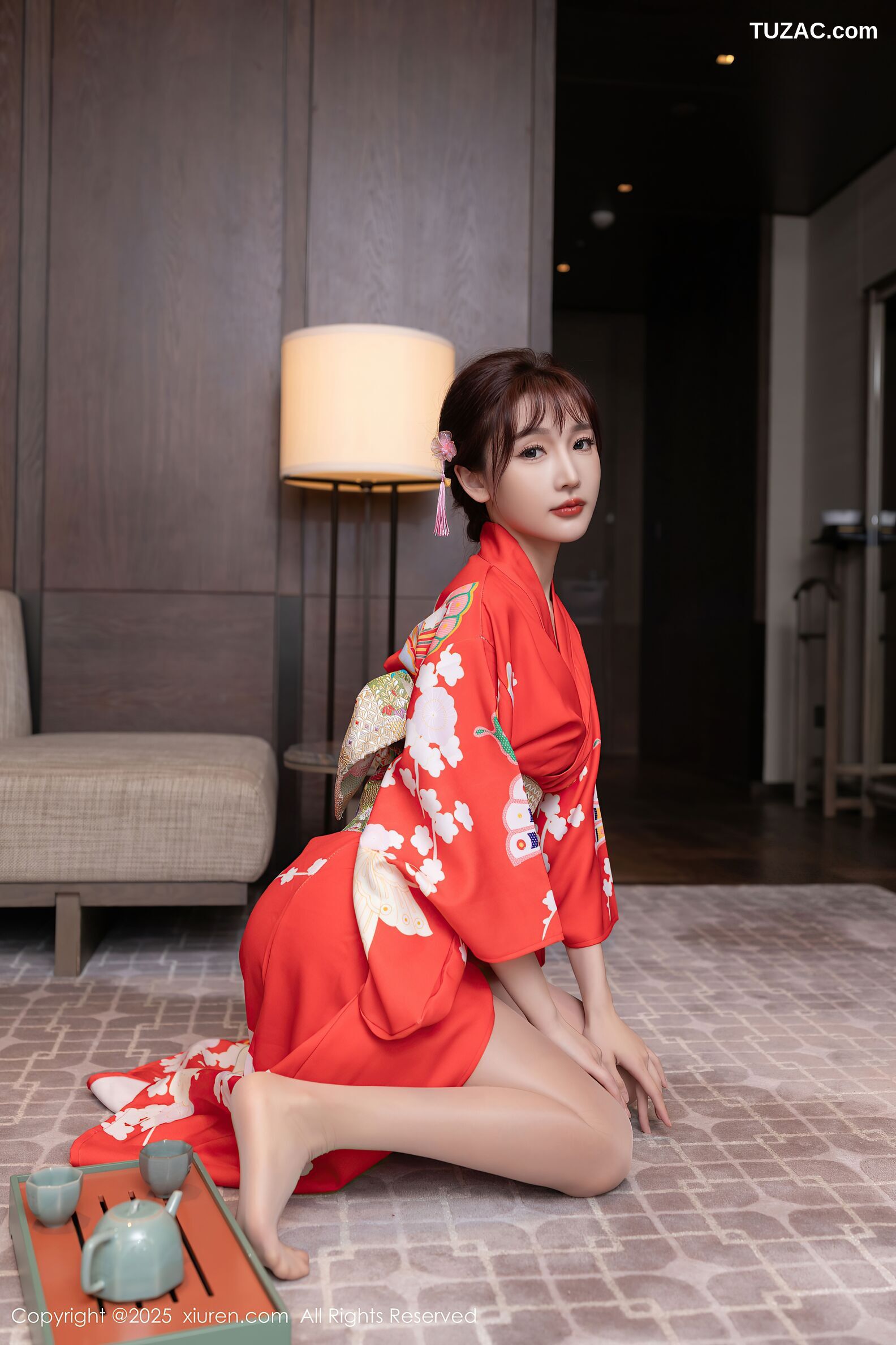 XiuRen秀人网-10352-小逗逗-陆萱萱-和服姐妹花珠链内衣爆乳激情互动-2025.05.29