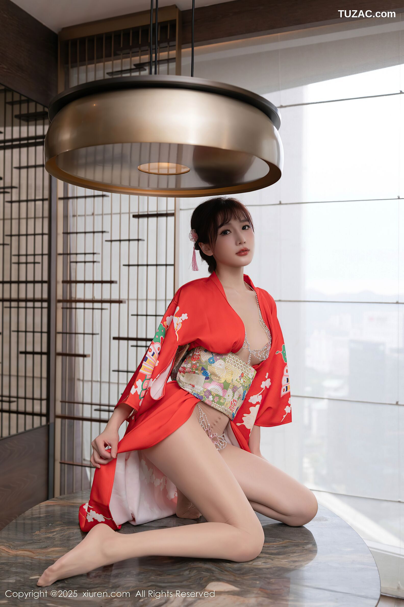 XiuRen秀人网-10352-小逗逗-陆萱萱-和服姐妹花珠链内衣爆乳激情互动-2025.05.29