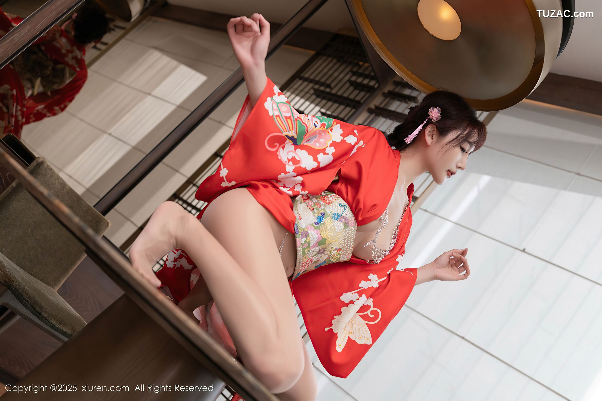 XiuRen秀人网-10352-小逗逗-陆萱萱-和服姐妹花珠链内衣爆乳激情互动-2025.05.29