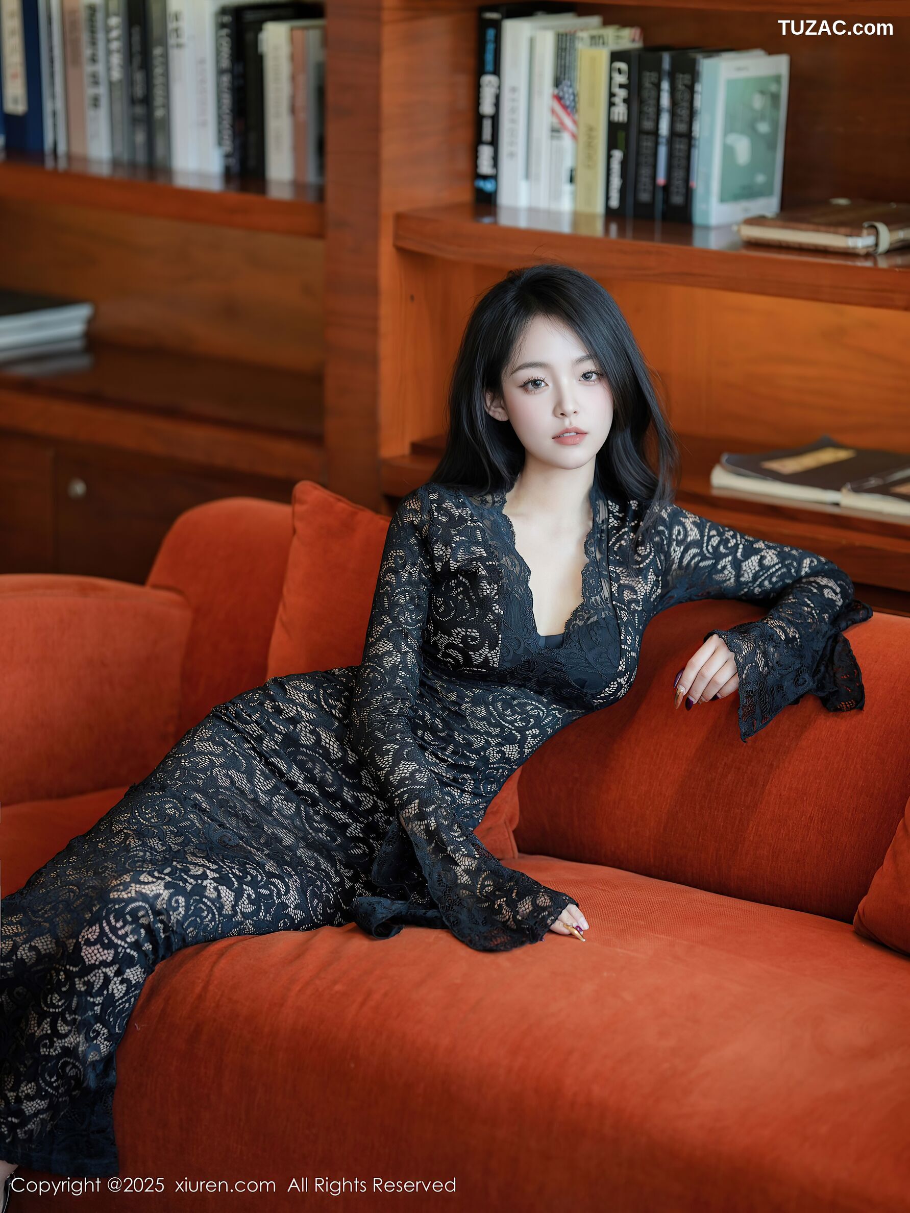 XiuRen秀人网-10360-白琮瑗-黑色蕾丝长裙黑色内衣-2025.06.04