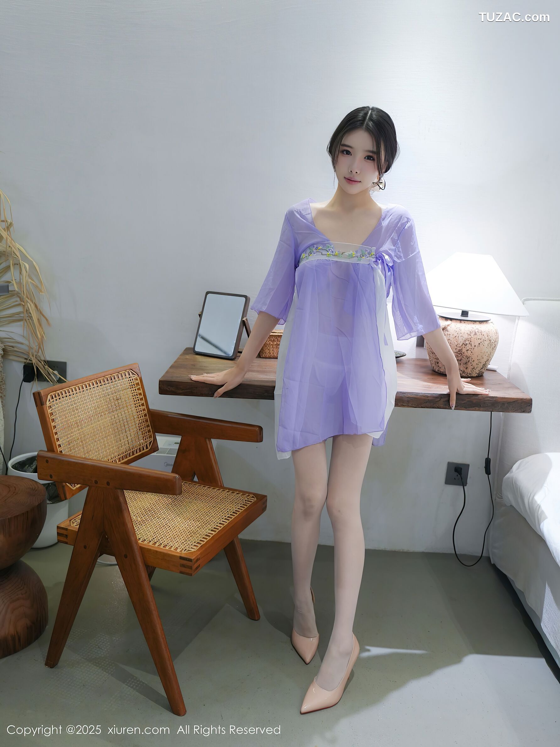 XiuRen秀人网-10376-袁圆-古风青莲色薄纱-2025.06.06