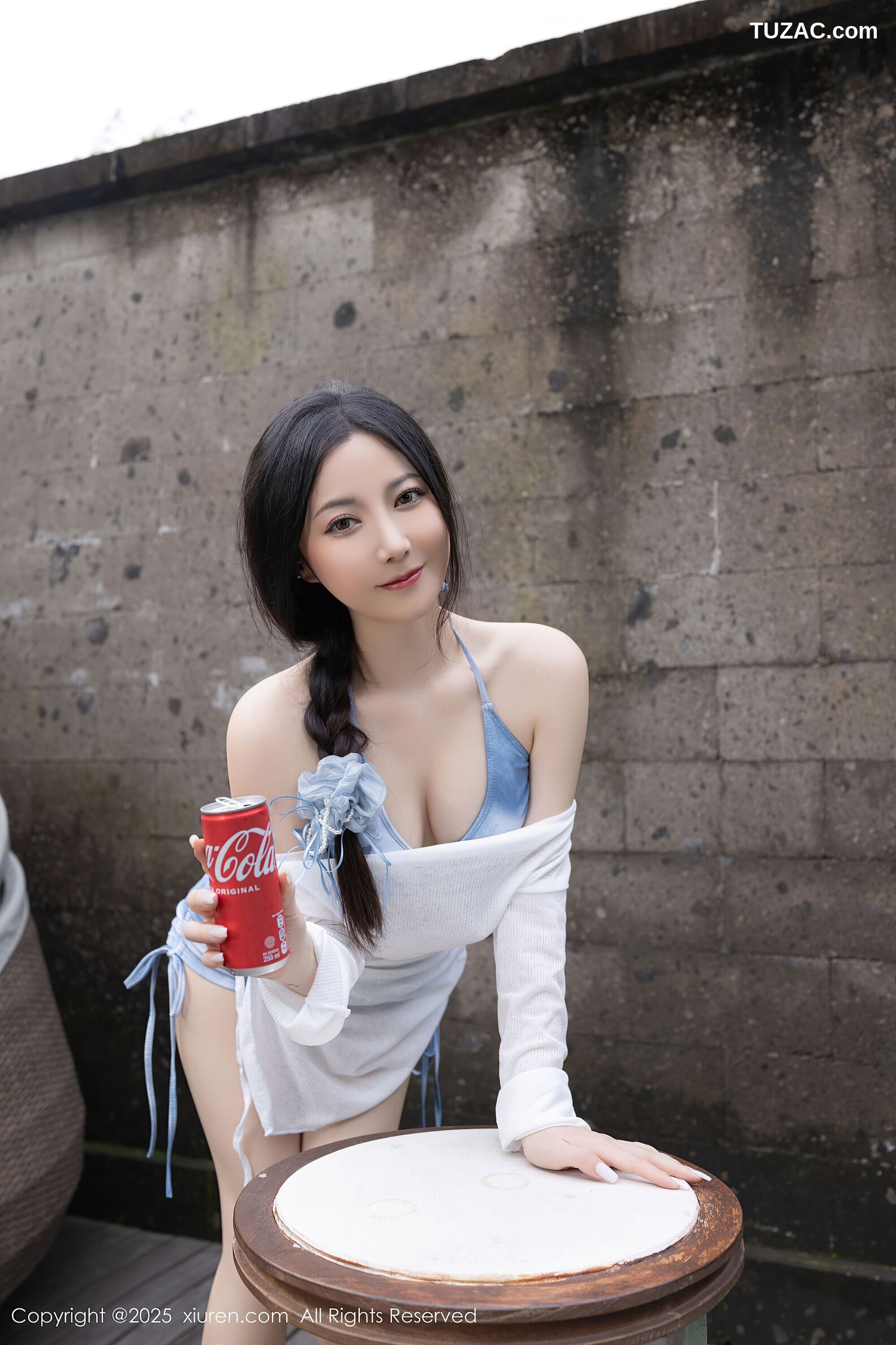 XiuRen秀人网-10377-鱼子酱Fish-轻透白色连衣短裙蓝色比基尼-2025.06.06