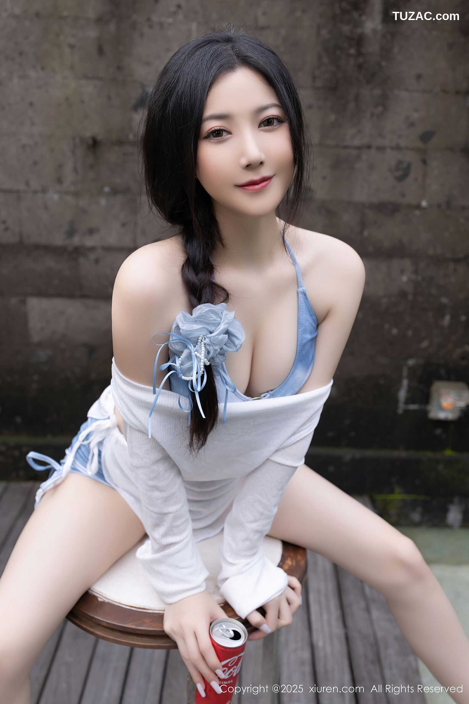 XiuRen秀人网-10377-鱼子酱Fish-轻透白色连衣短裙蓝色比基尼-2025.06.06