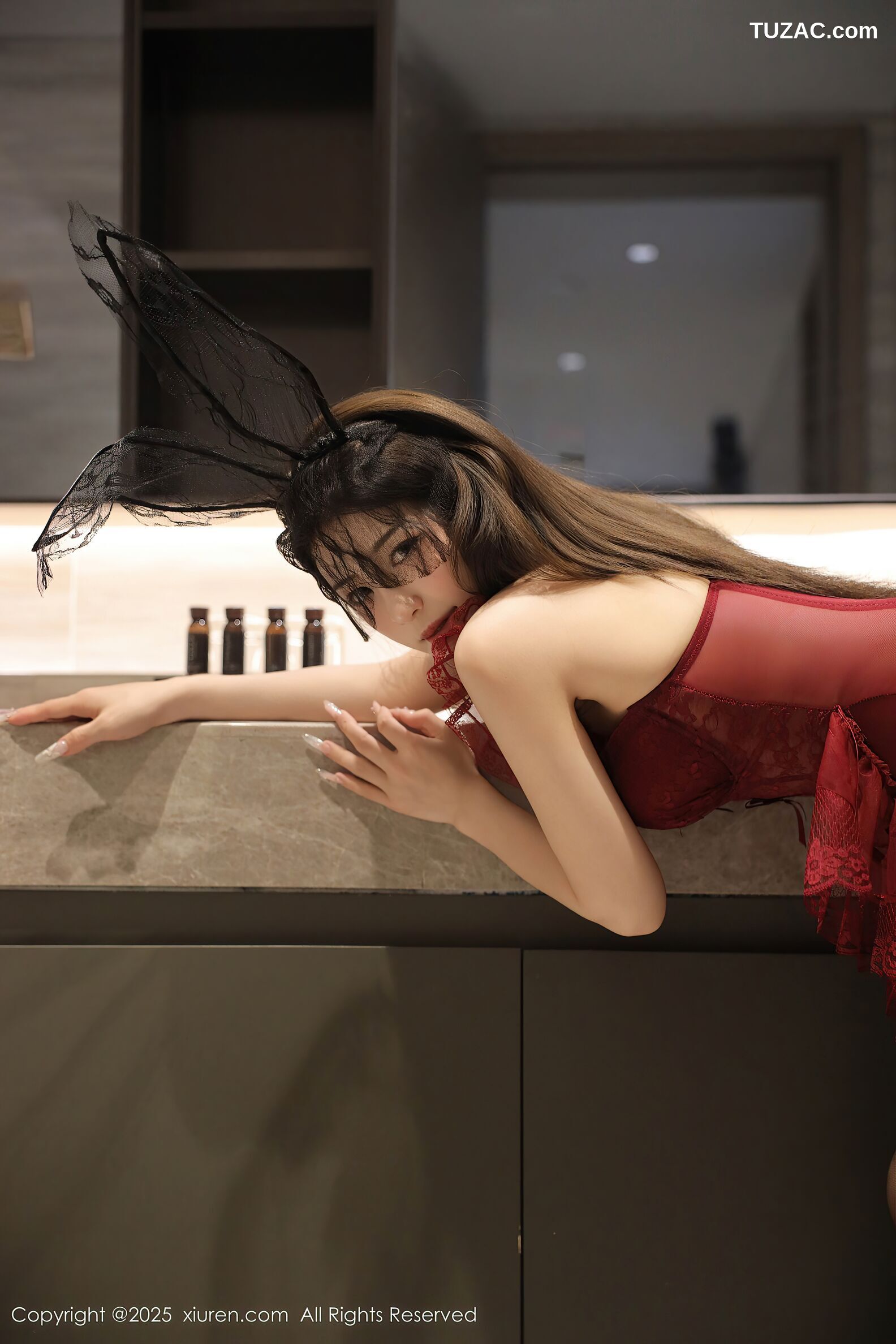 XiuRen秀人网-10386-李安妮-兔女郎情趣红蕾丝内衣高跟黑丝-2025.06.10