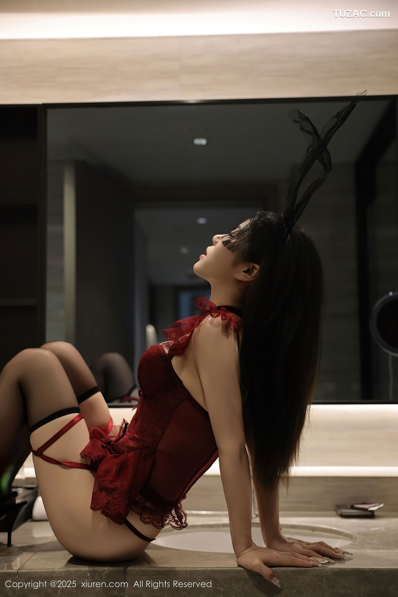 XiuRen秀人网-10386-李安妮-兔女郎情趣红蕾丝内衣高跟黑丝-2025.06.10