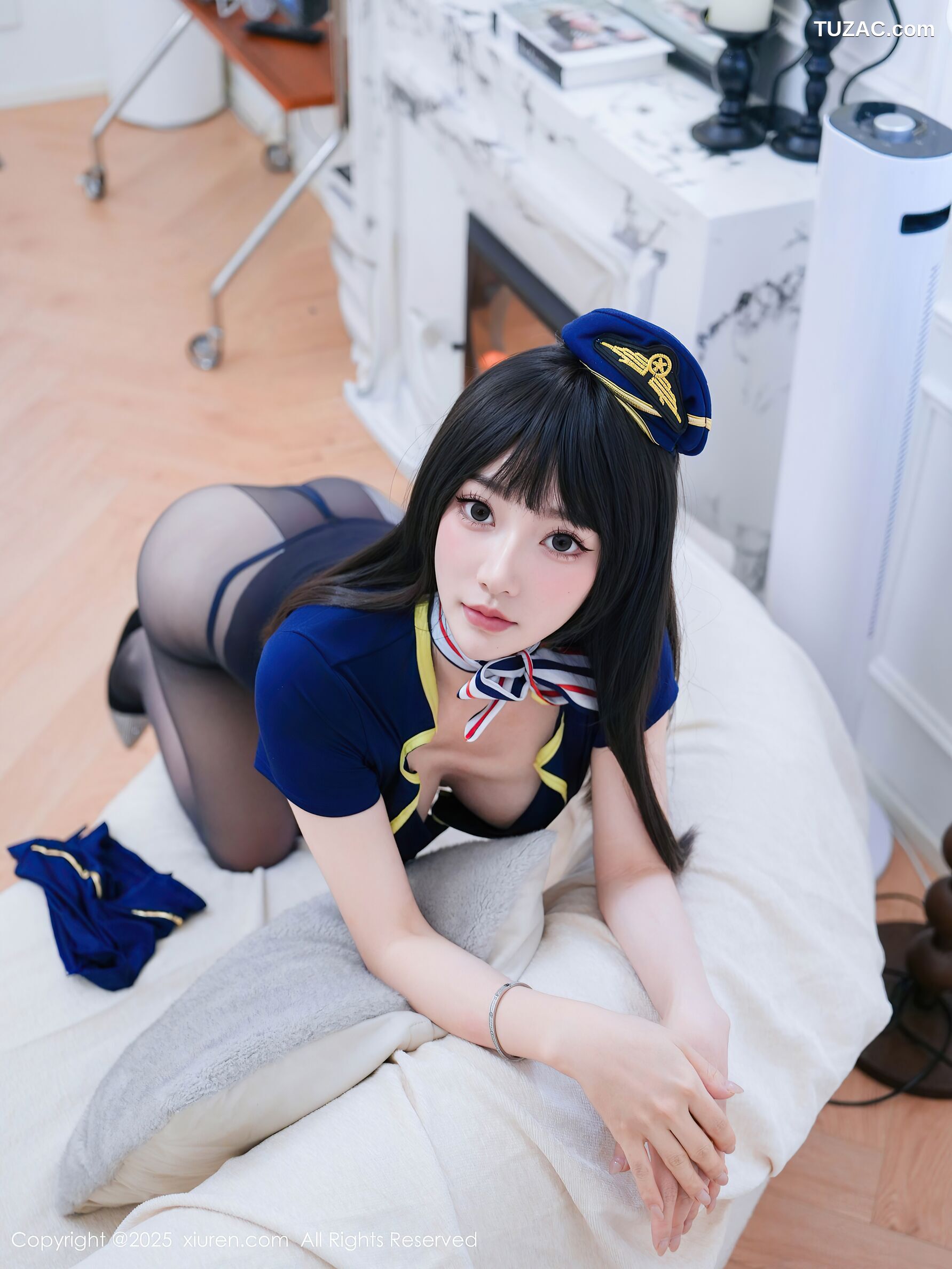 XiuRen秀人网-10421-Annie_baby-情趣蓝色女警服黑丝-2025.06.17