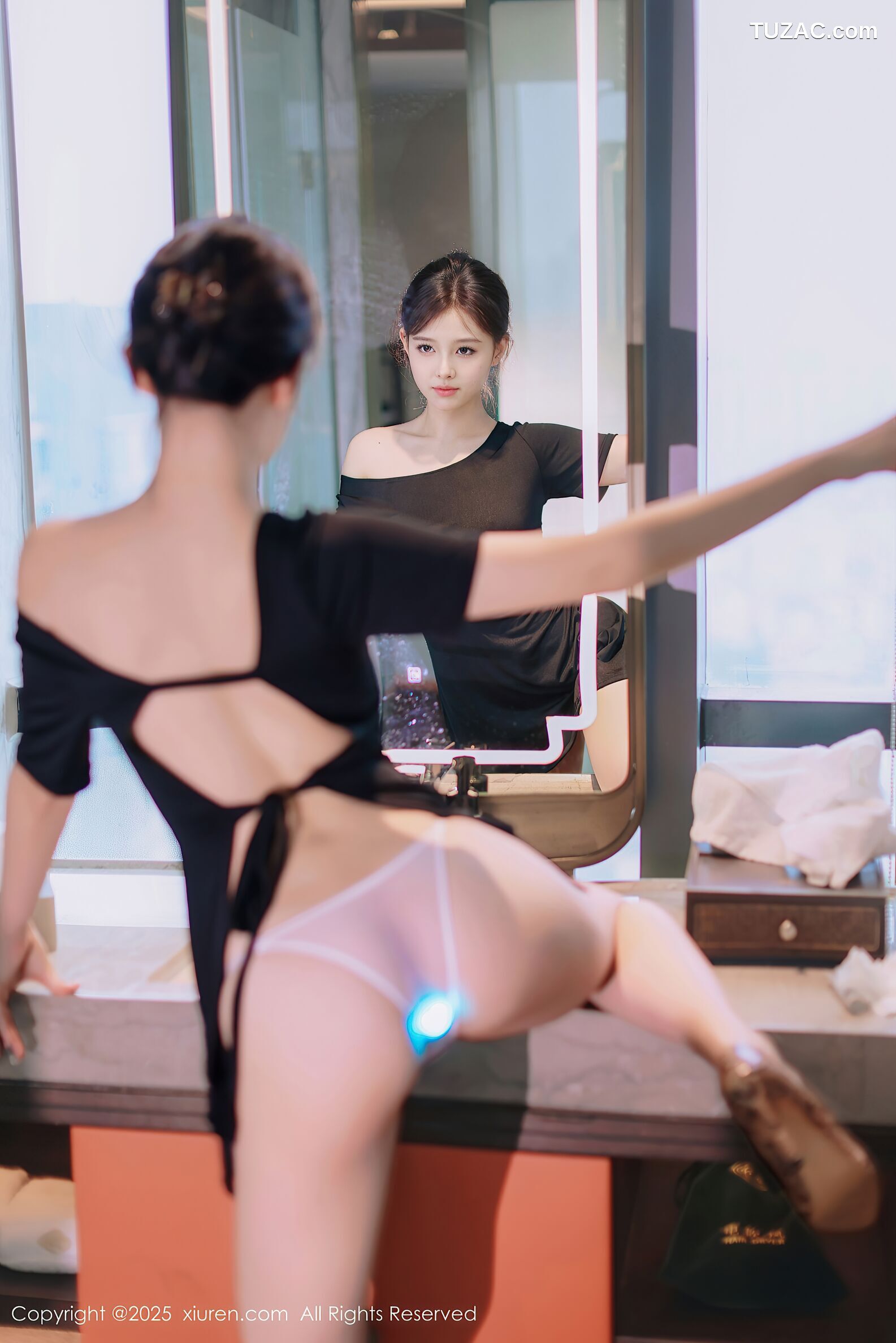 XiuRen秀人网-10426-小橘子orange-黑色连衣短裙美胸发光肛塞-2025.06.18